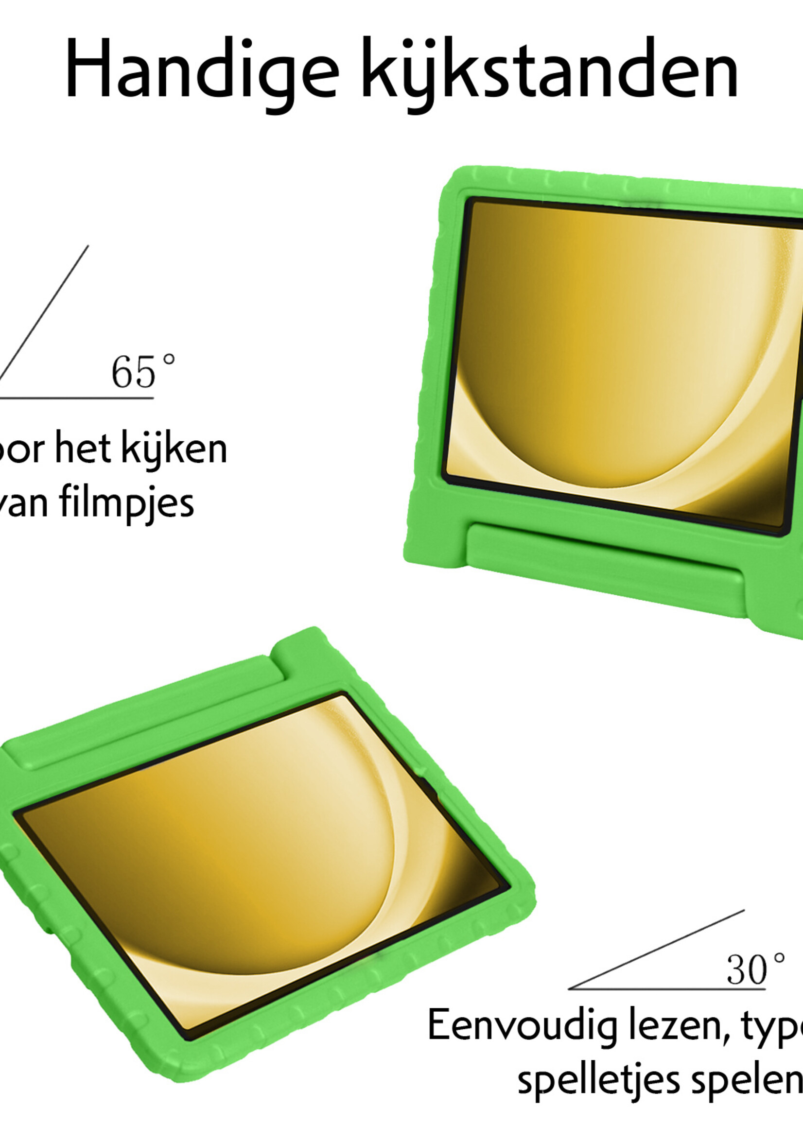 LUQ Hoes Geschikt voor Samsung Galaxy Tab A9 Hoes Kinder Hoesje Kids Case Kinderhoes Shockproof - Hoesje Geschikt voor Samsung Tab A9 Hoesje Kidscase - Groen