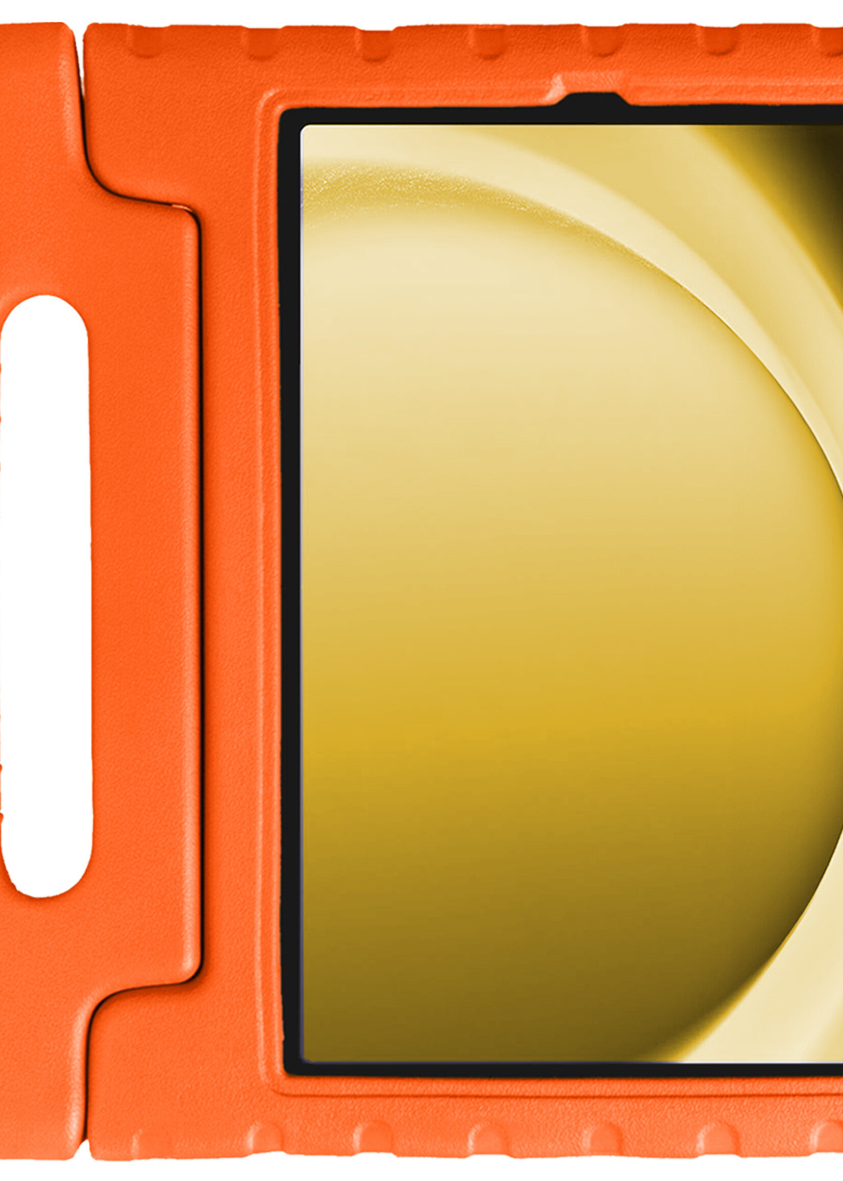 LUQ Hoes Geschikt voor Samsung Galaxy Tab A9 Hoes Kinder Hoesje Kids Case Kinderhoes Shockproof - Hoesje Geschikt voor Samsung Tab A9 Hoesje Kidscase - Oranje