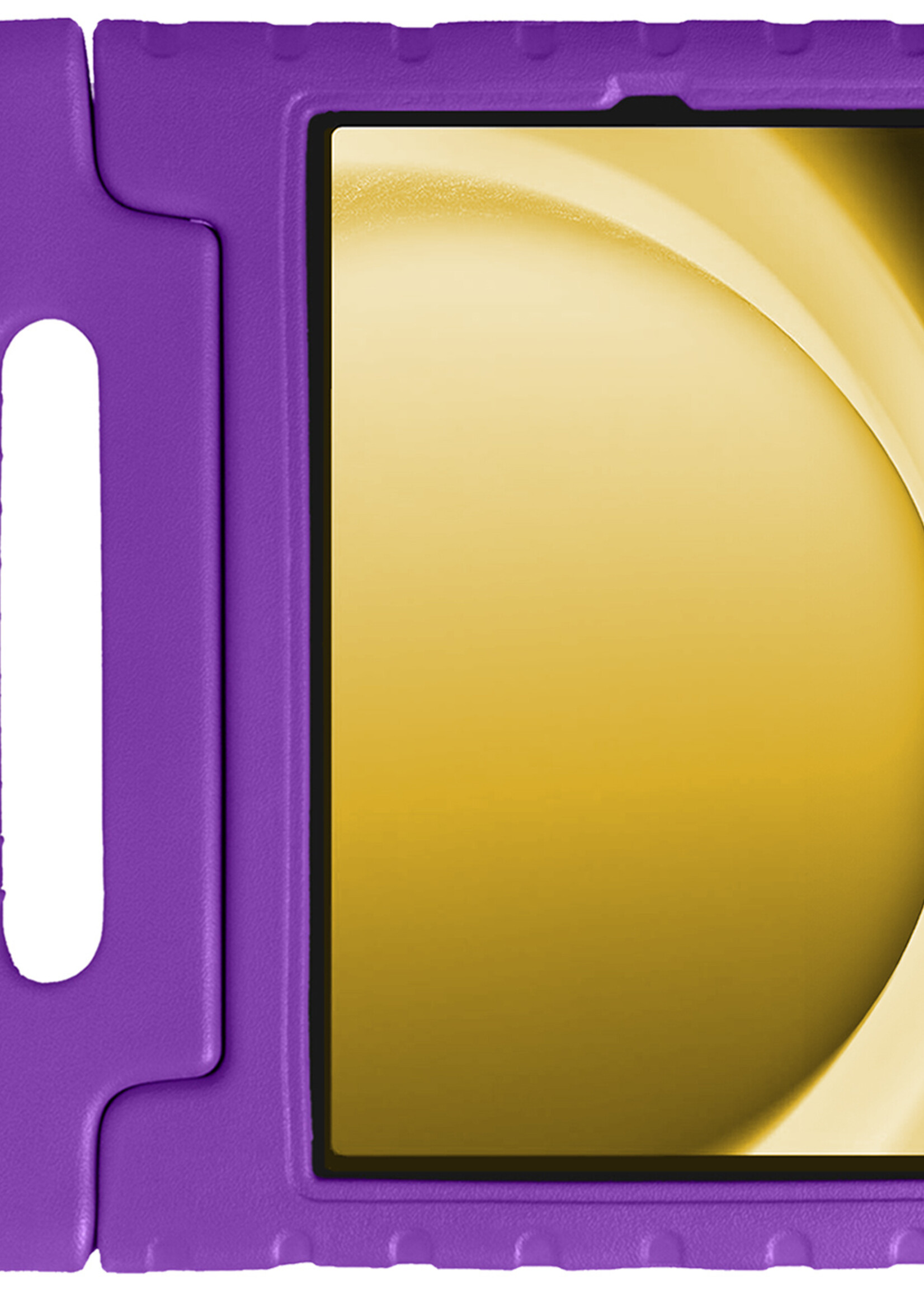 LUQ Hoes Geschikt voor Samsung Galaxy Tab A9 Hoes Kinder Hoesje Kids Case Kinderhoes Shockproof - Hoesje Geschikt voor Samsung Tab A9 Hoesje Kidscase - Paars