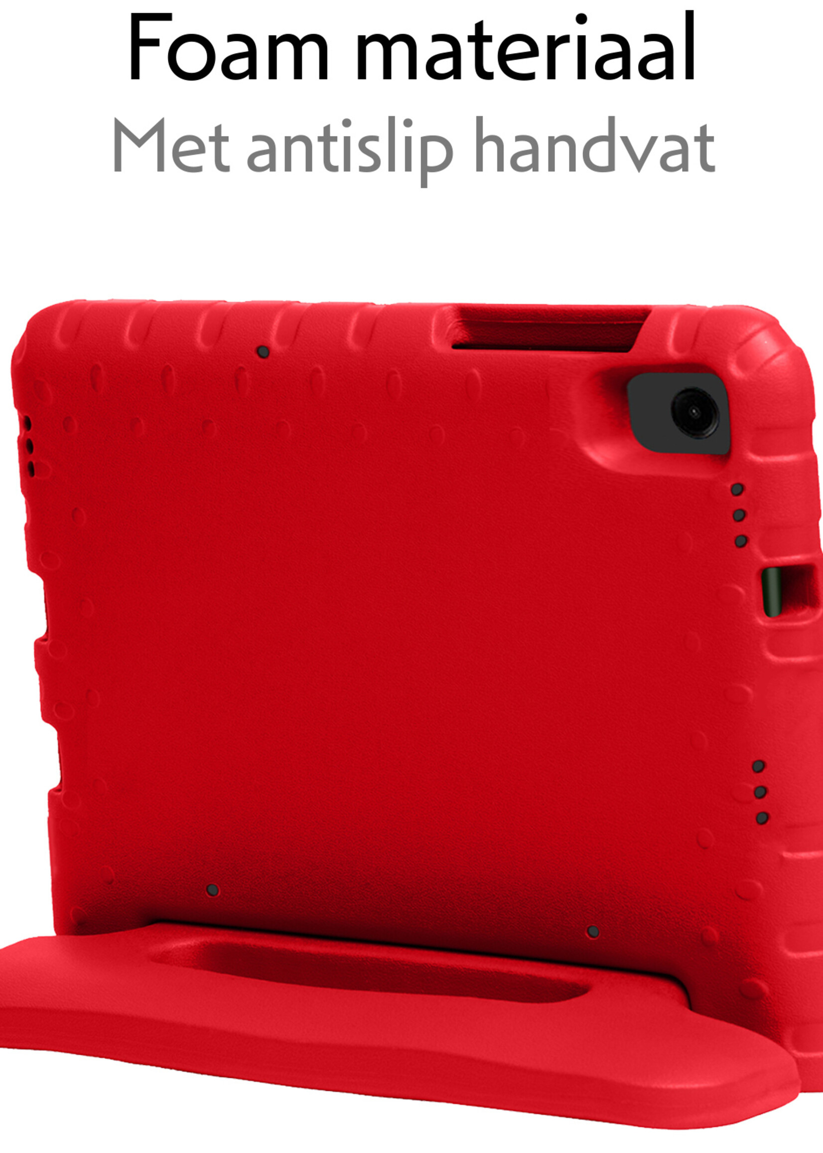 LUQ Hoes Geschikt voor Samsung Galaxy Tab A9 Hoes Kinder Hoesje Kids Case Kinderhoes Shockproof - Hoesje Geschikt voor Samsung Tab A9 Hoesje Kidscase - Rood