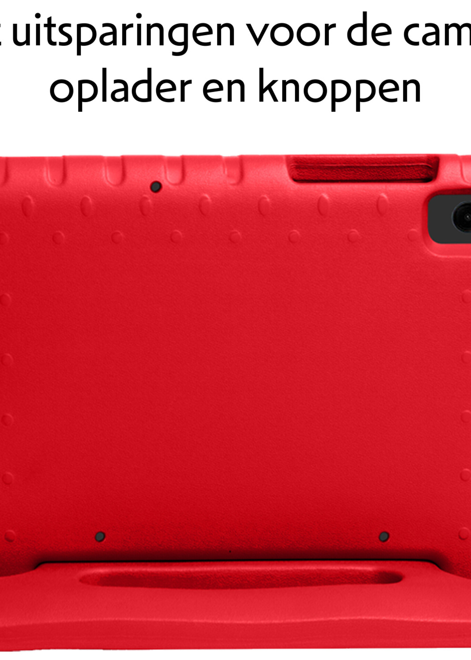 LUQ Hoes Geschikt voor Samsung Galaxy Tab A9 Hoes Kinder Hoesje Kids Case Kinderhoes Shockproof - Hoesje Geschikt voor Samsung Tab A9 Hoesje Kidscase - Rood
