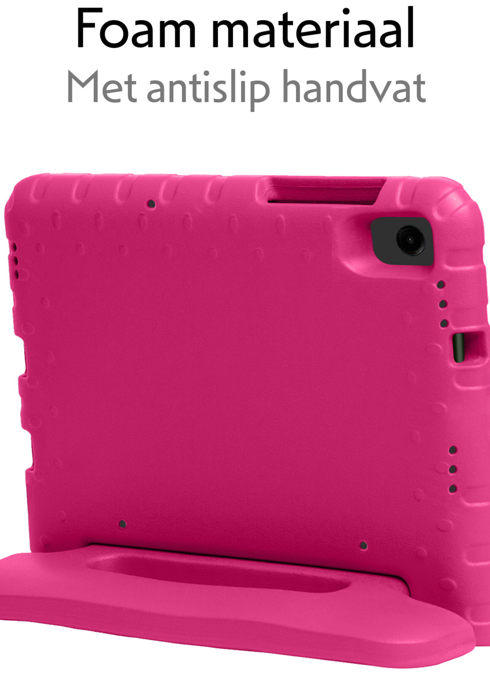LUQ Hoes Geschikt voor Samsung Galaxy Tab A9 Hoes Kinder Hoesje Kids Case Kinderhoes Shockproof - Hoesje Geschikt voor Samsung Tab A9 Hoesje Kidscase - Roze