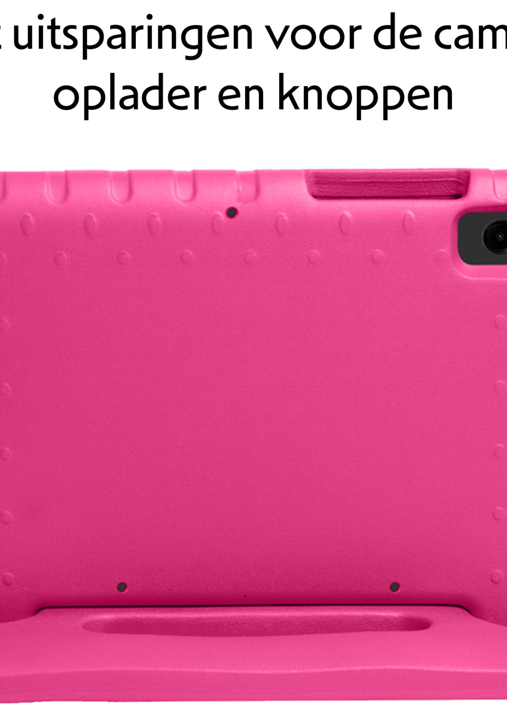 LUQ Hoes Geschikt voor Samsung Galaxy Tab A9 Hoes Kinder Hoesje Kids Case Kinderhoes Shockproof - Hoesje Geschikt voor Samsung Tab A9 Hoesje Kidscase - Roze