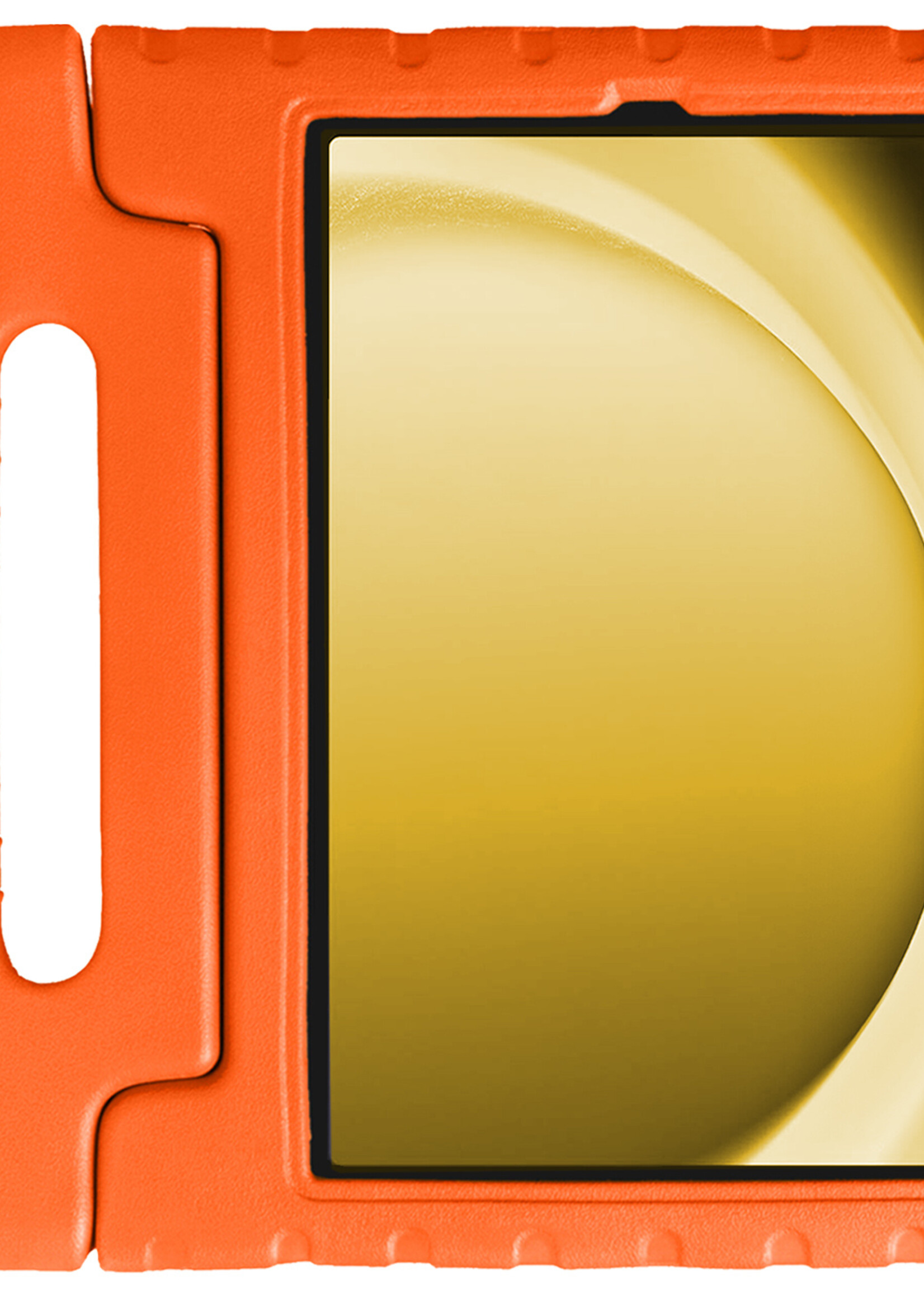 LUQ Hoes Geschikt voor Samsung Galaxy Tab A9 Plus Hoes Kinder Hoesje Kids Case Kinderhoes Shockproof - Hoesje Geschikt voor Samsung Tab A9 Plus Hoesje Kidscase - Oranje