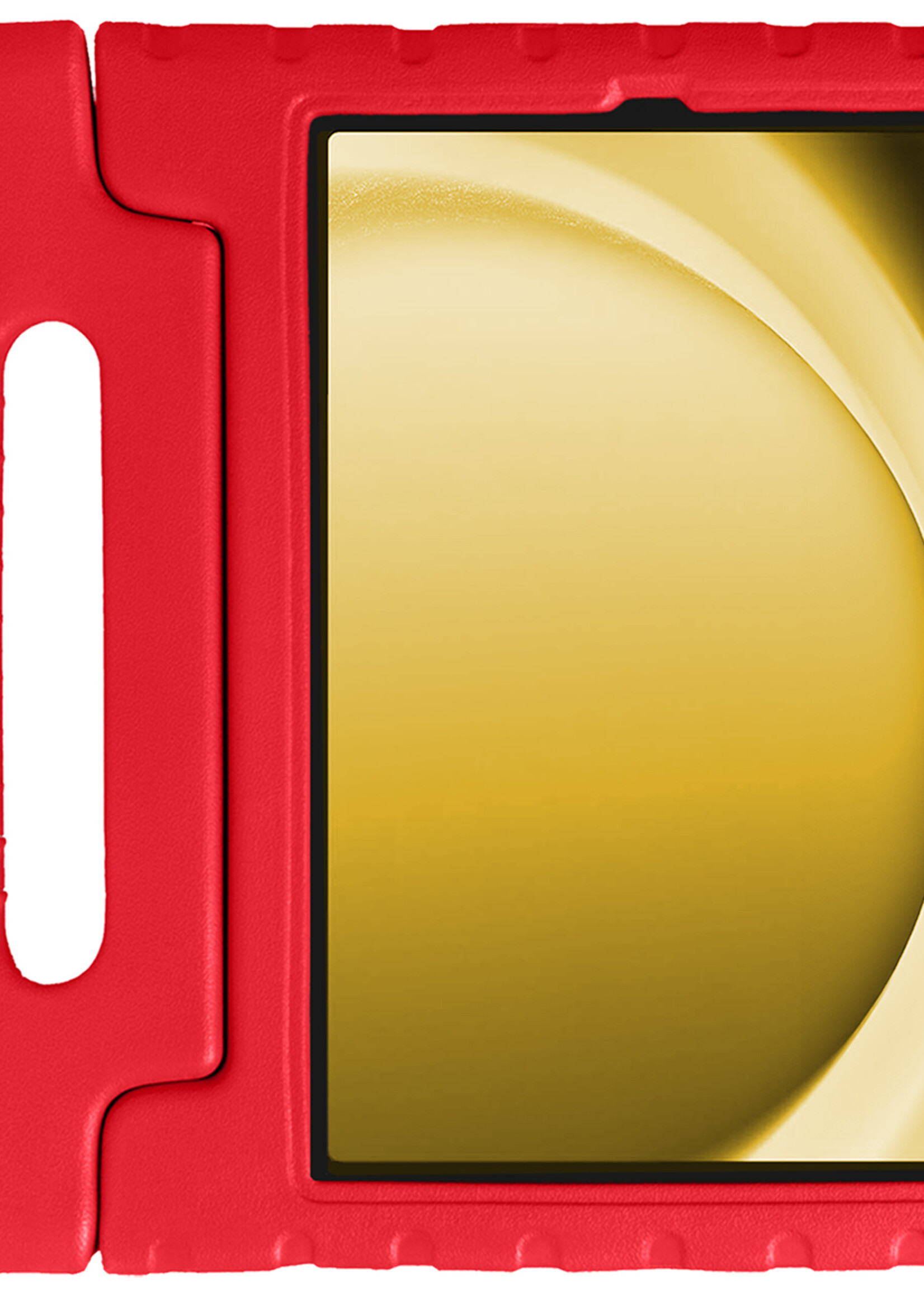 LUQ Hoes Geschikt voor Samsung Galaxy Tab A9 Plus Hoes Kinder Hoesje Kids Case Kinderhoes Shockproof - Hoesje Geschikt voor Samsung Tab A9 Plus Hoesje Kidscase - Rood