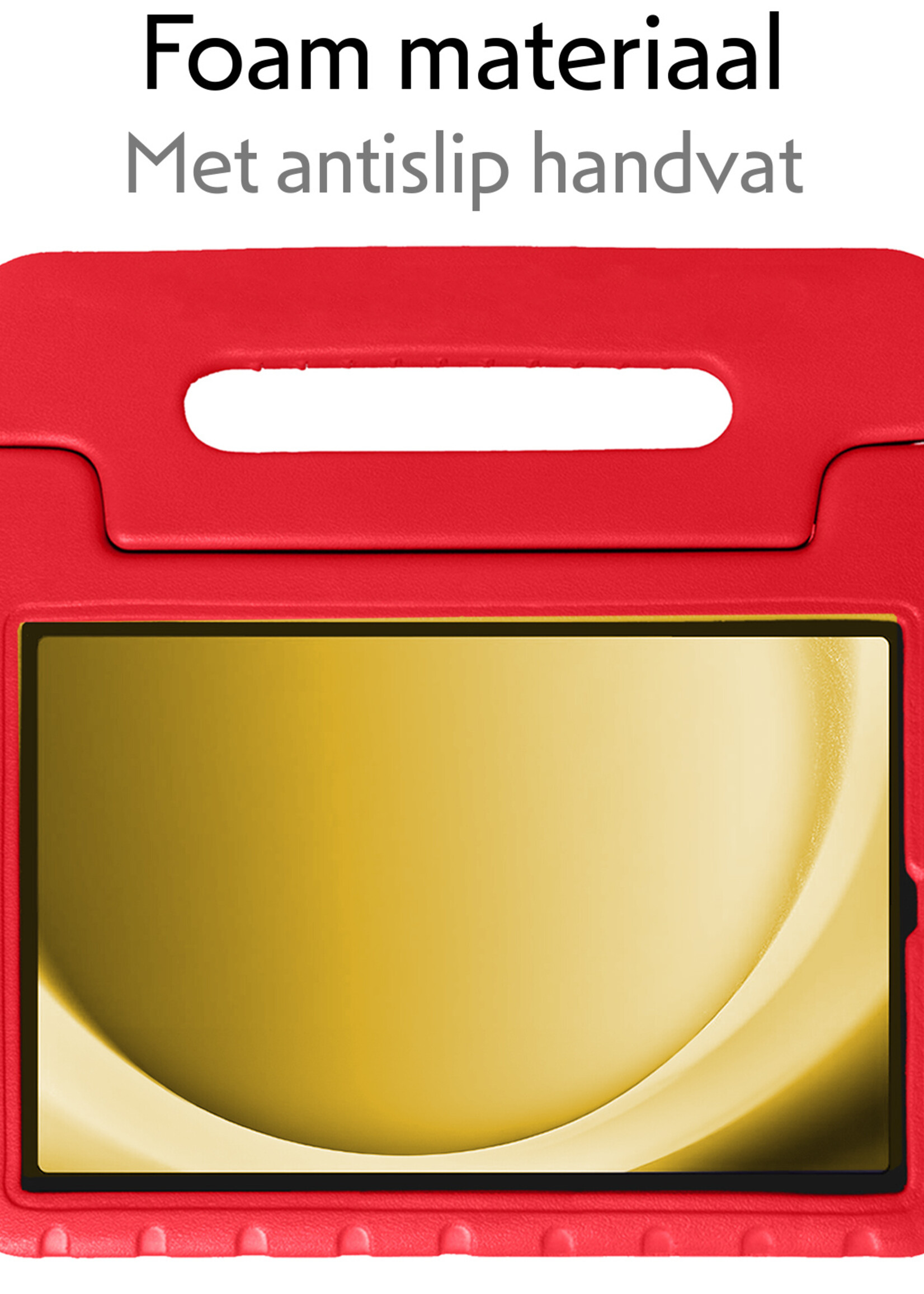 LUQ Hoes Geschikt voor Samsung Galaxy Tab A9 Plus Hoes Kinder Hoesje Kids Case Kinderhoes Shockproof - Hoesje Geschikt voor Samsung Tab A9 Plus Hoesje Kidscase - Rood