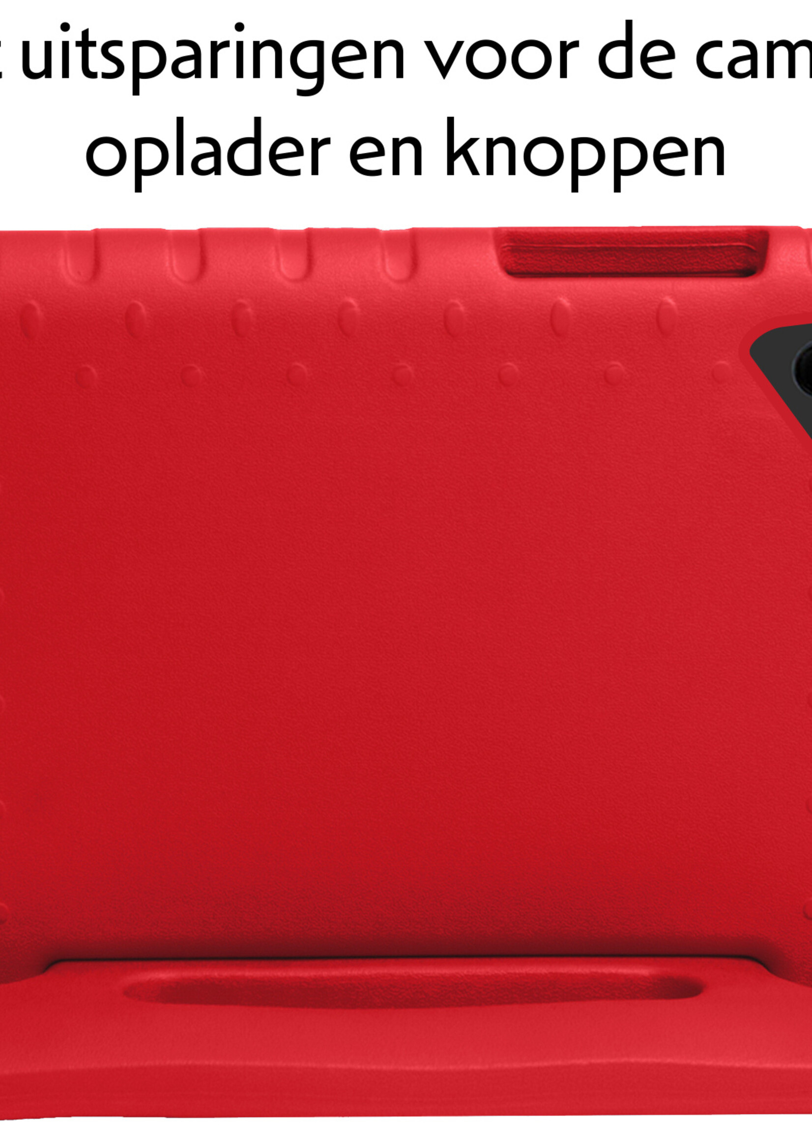 LUQ Hoes Geschikt voor Samsung Galaxy Tab A9 Plus Hoes Kinder Hoesje Kids Case Kinderhoes Shockproof - Hoesje Geschikt voor Samsung Tab A9 Plus Hoesje Kidscase - Rood