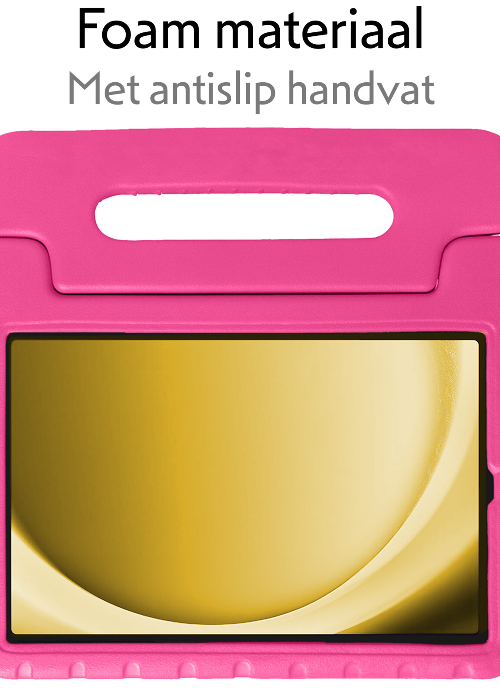 LUQ Hoes Geschikt voor Samsung Galaxy Tab A9 Plus Hoes Kinder Hoesje Kids Case Kinderhoes Shockproof - Hoesje Geschikt voor Samsung Tab A9 Plus Hoesje Kidscase - Roze