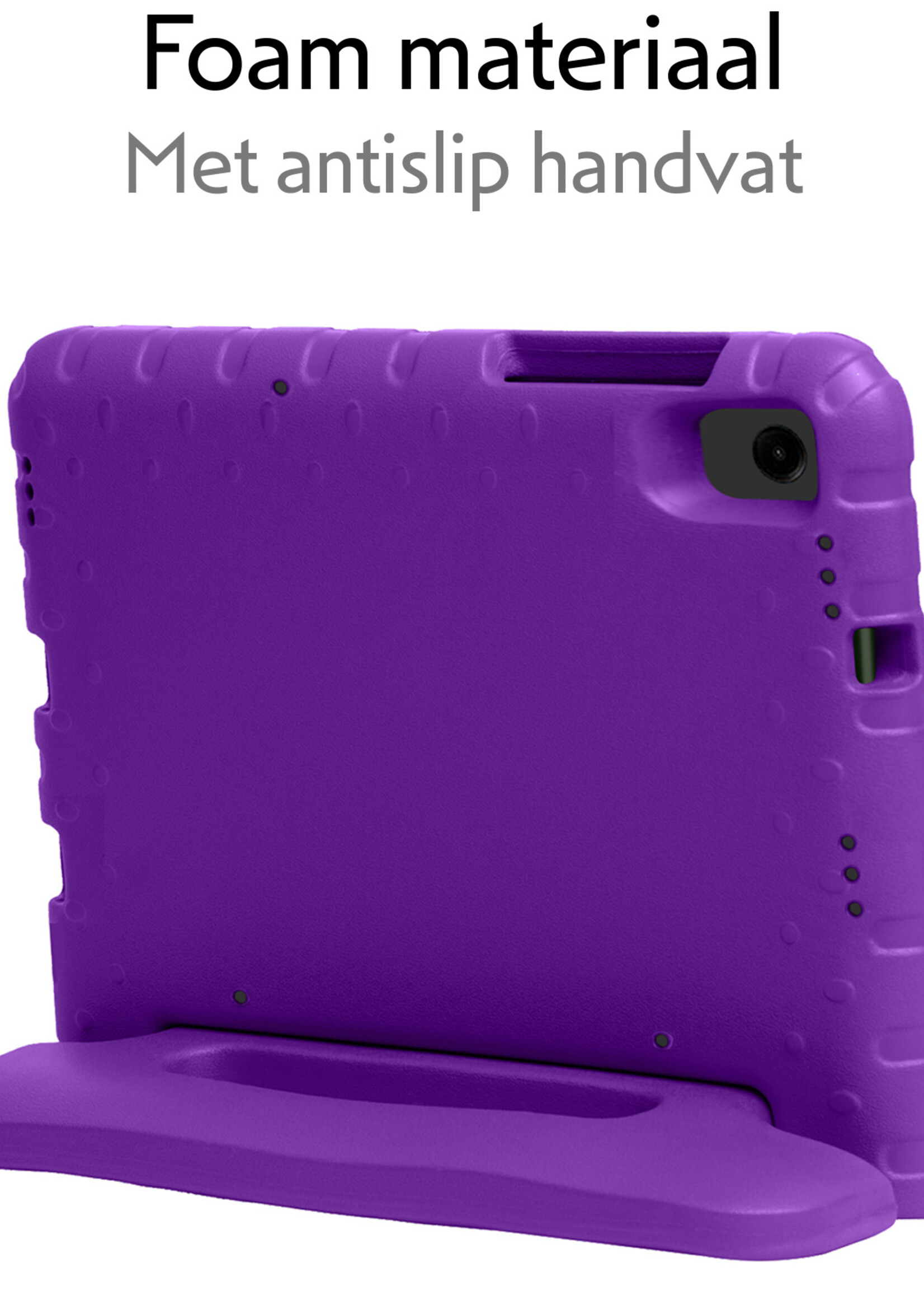 LUQ Hoes Geschikt voor Samsung Galaxy Tab A9 Hoes Kinder Hoesje Kids Case Kinderhoes Shockproof Met Screenprotector - Hoesje Geschikt voor Samsung Tab A9 Hoesje Kidscase - Paars