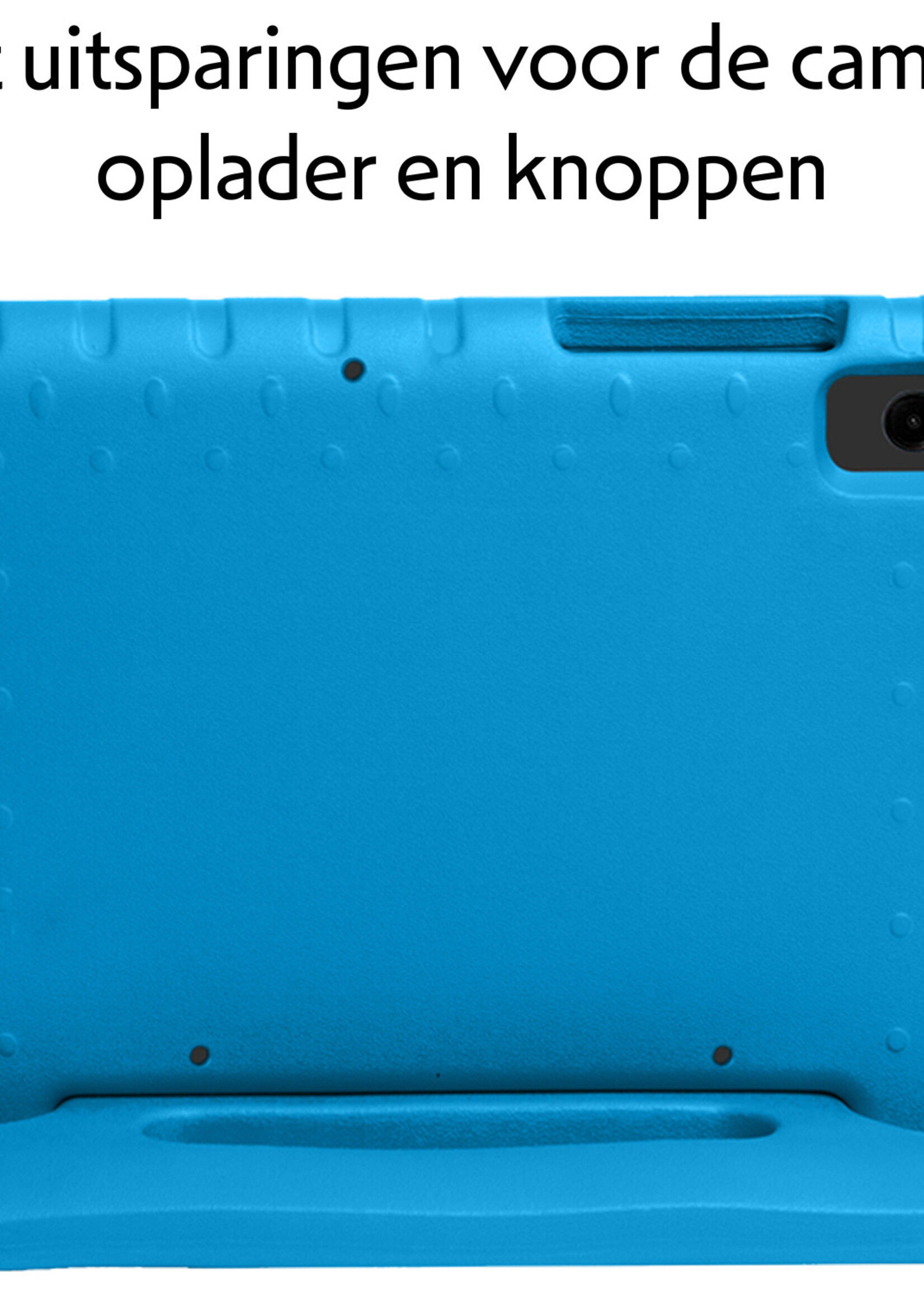 LUQ Hoes Geschikt voor Samsung Galaxy Tab A9 Hoes Kinder Hoesje Kids Case Kinderhoes Shockproof Met 2x Screenprotector - Hoesje Geschikt voor Samsung Tab A9 Hoesje Kidscase - Blauw