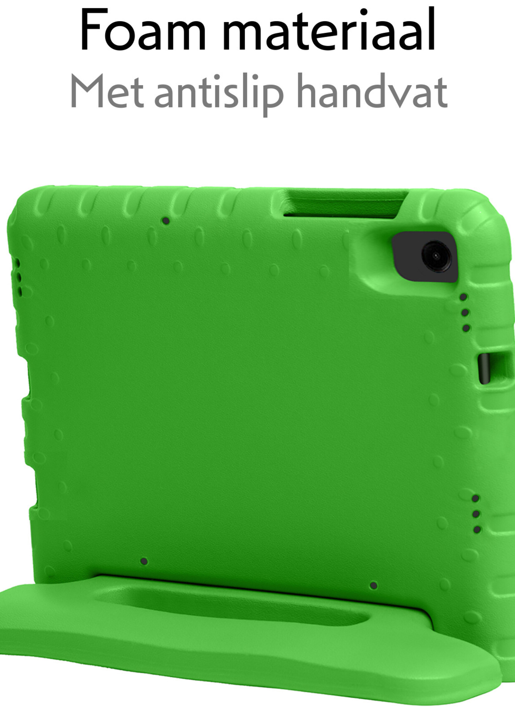 LUQ Hoes Geschikt voor Samsung Galaxy Tab A9 Hoes Kinder Hoesje Kids Case Kinderhoes Shockproof Met 2x Screenprotector - Hoesje Geschikt voor Samsung Tab A9 Hoesje Kidscase - Groen