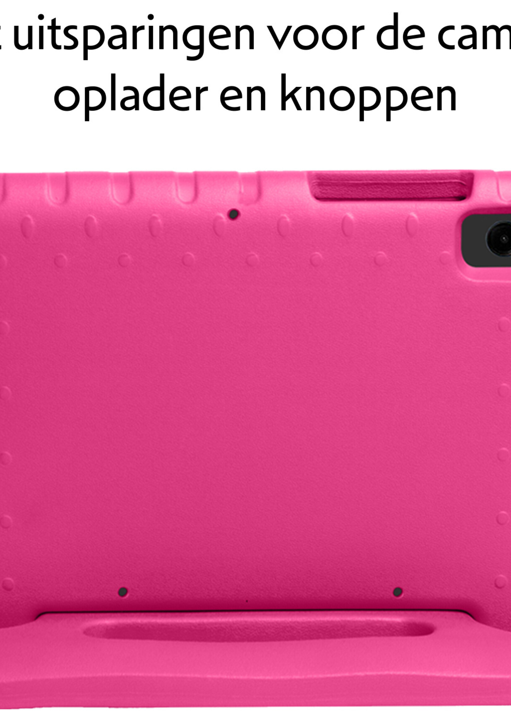 LUQ Hoes Geschikt voor Samsung Galaxy Tab A9 Hoes Kinder Hoesje Kids Case Kinderhoes Shockproof Met 2x Screenprotector - Hoesje Geschikt voor Samsung Tab A9 Hoesje Kidscase - Roze