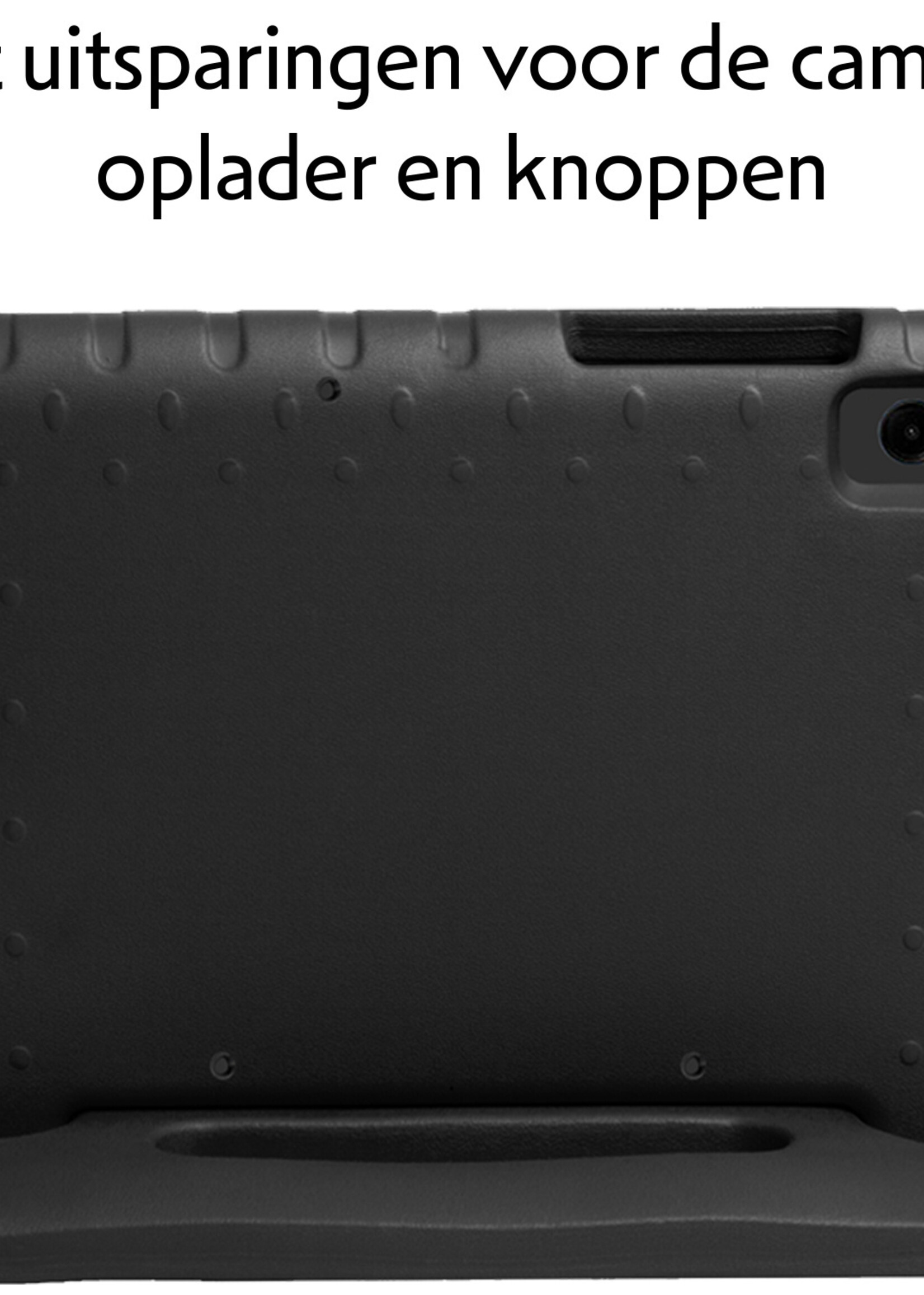 LUQ Hoes Geschikt voor Samsung Galaxy Tab A9 Hoes Kinder Hoesje Kids Case Kinderhoes Shockproof Met 2x Screenprotector - Hoesje Geschikt voor Samsung Tab A9 Hoesje Kidscase - Zwart