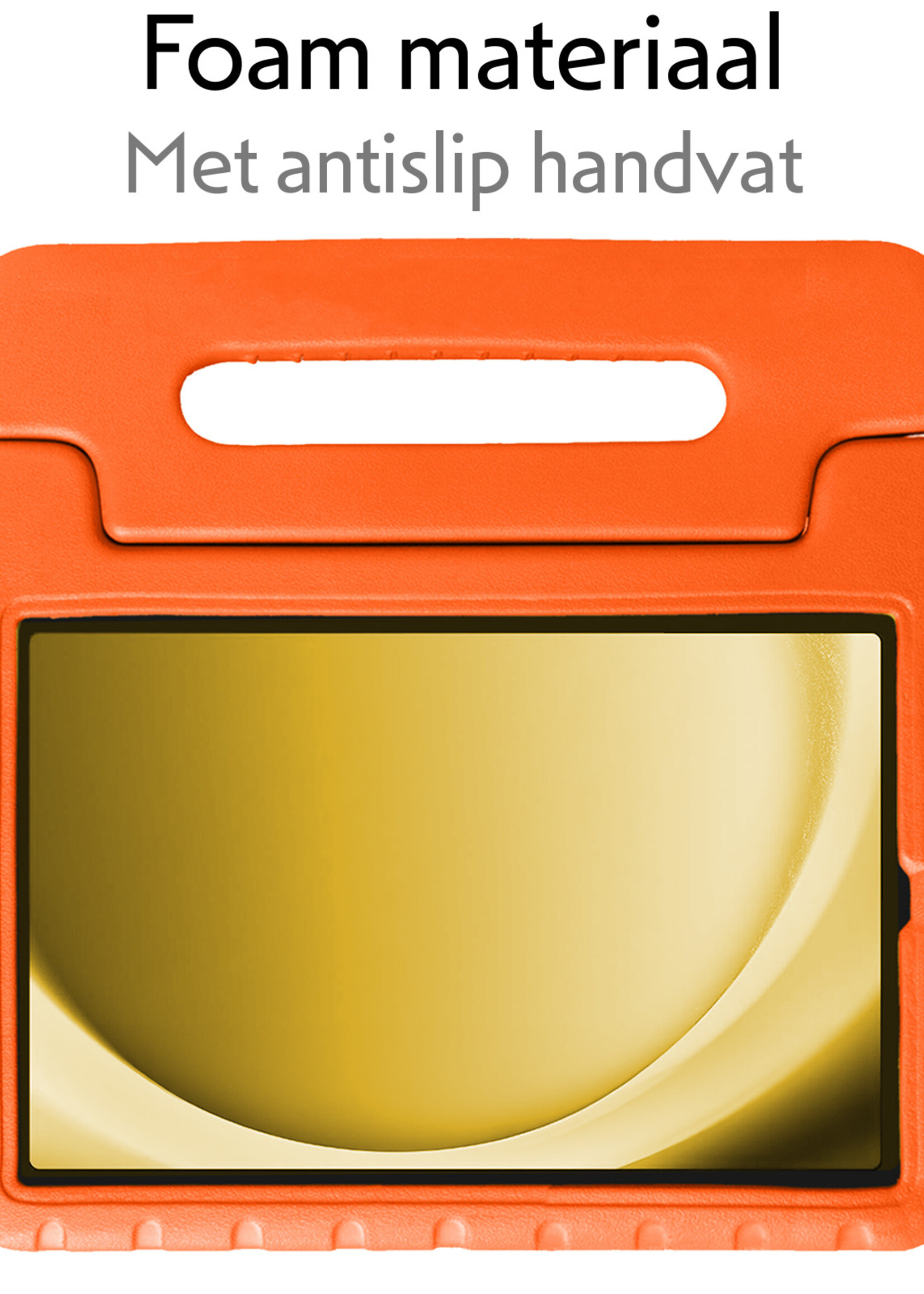 LUQ Hoes Geschikt voor Samsung Galaxy Tab A9 Plus Hoes Kinder Hoesje Kids Case Kinderhoes Shockproof Met Screenprotector - Hoesje Geschikt voor Samsung Tab A9 Plus Hoesje Kidscase - Oranje