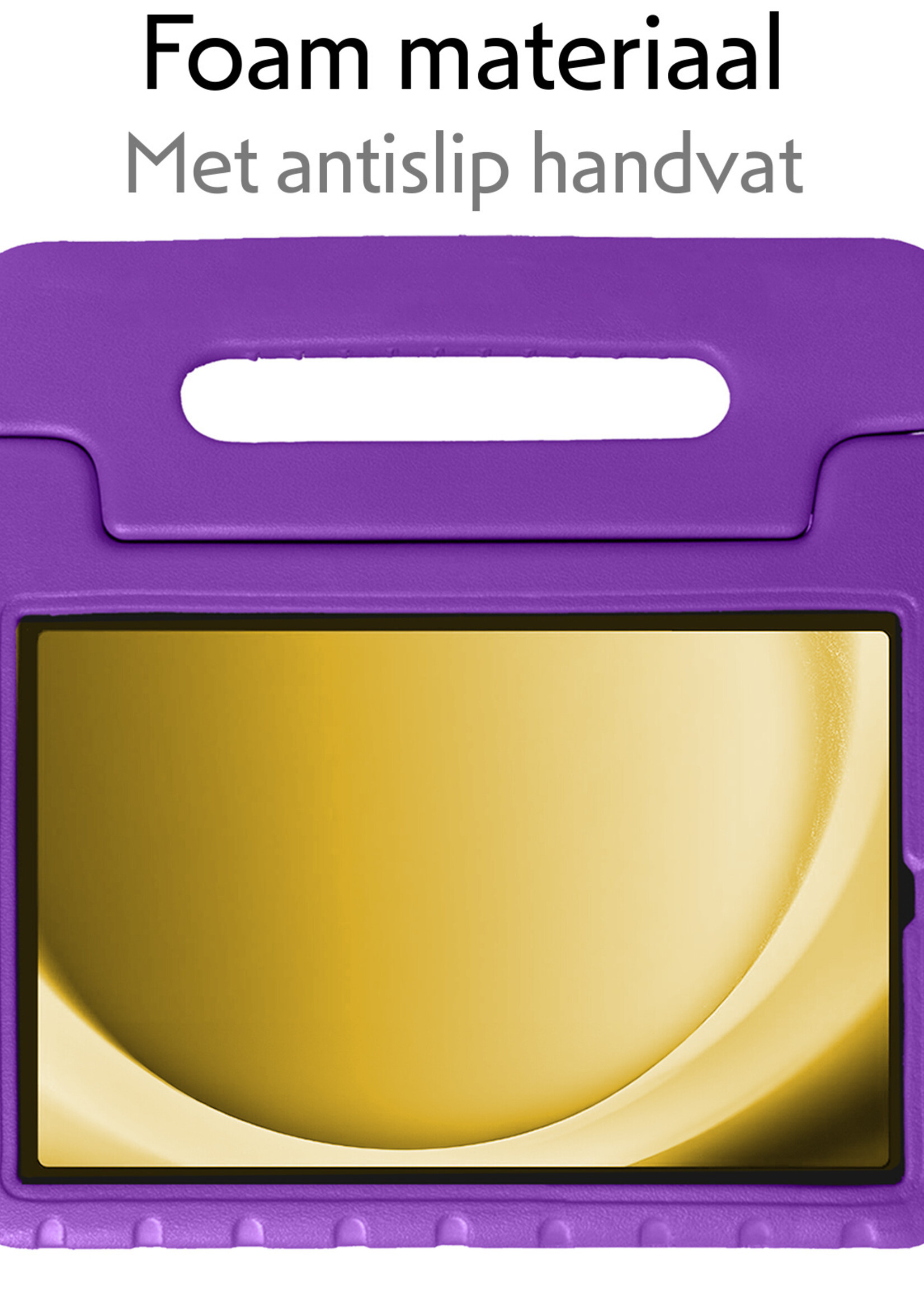 LUQ Hoes Geschikt voor Samsung Galaxy Tab A9 Plus Hoes Kinder Hoesje Kids Case Kinderhoes Shockproof Met Screenprotector - Hoesje Geschikt voor Samsung Tab A9 Plus Hoesje Kidscase - Paars