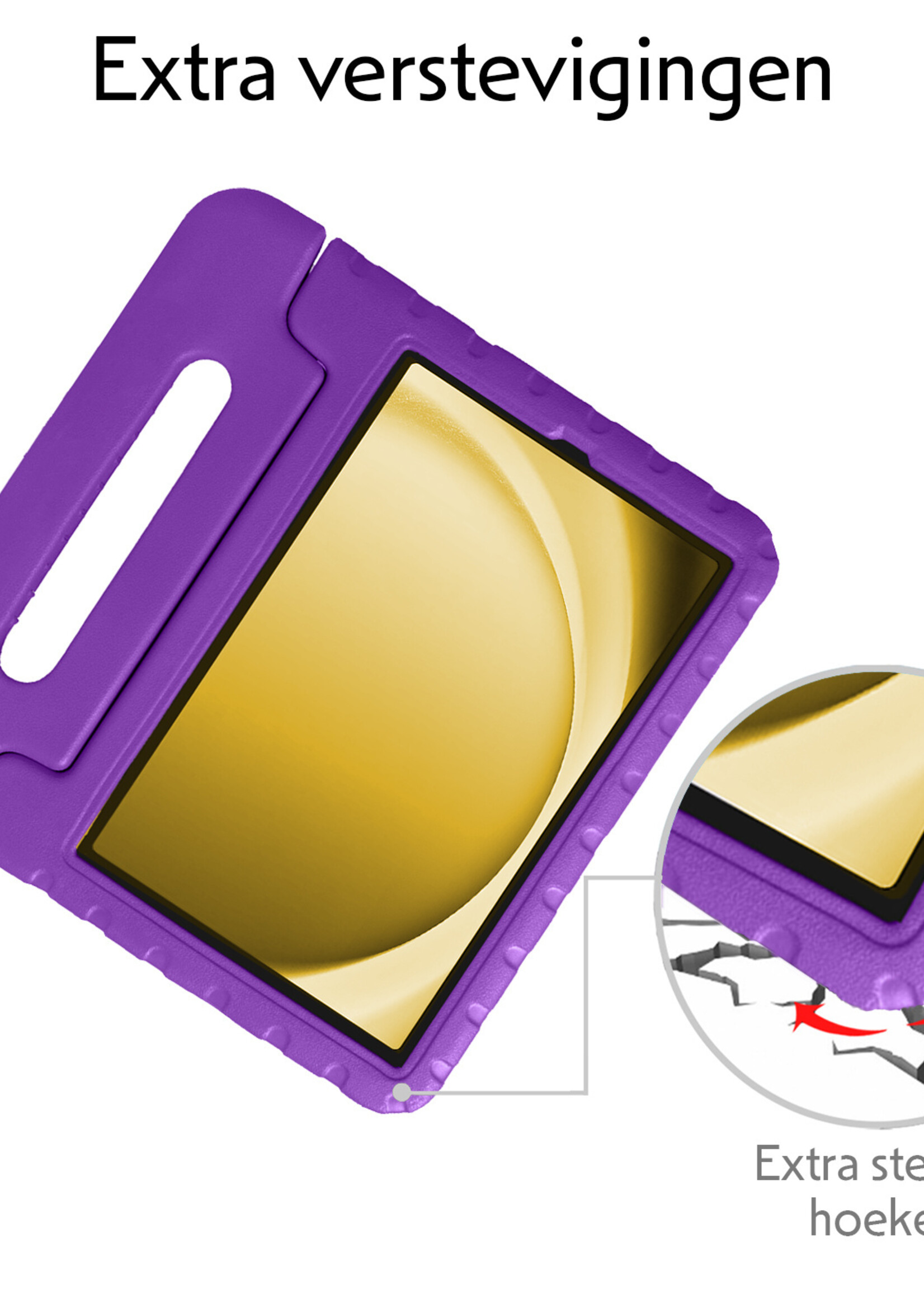 LUQ Hoes Geschikt voor Samsung Galaxy Tab A9 Plus Hoes Kinder Hoesje Kids Case Kinderhoes Shockproof Met Screenprotector - Hoesje Geschikt voor Samsung Tab A9 Plus Hoesje Kidscase - Paars