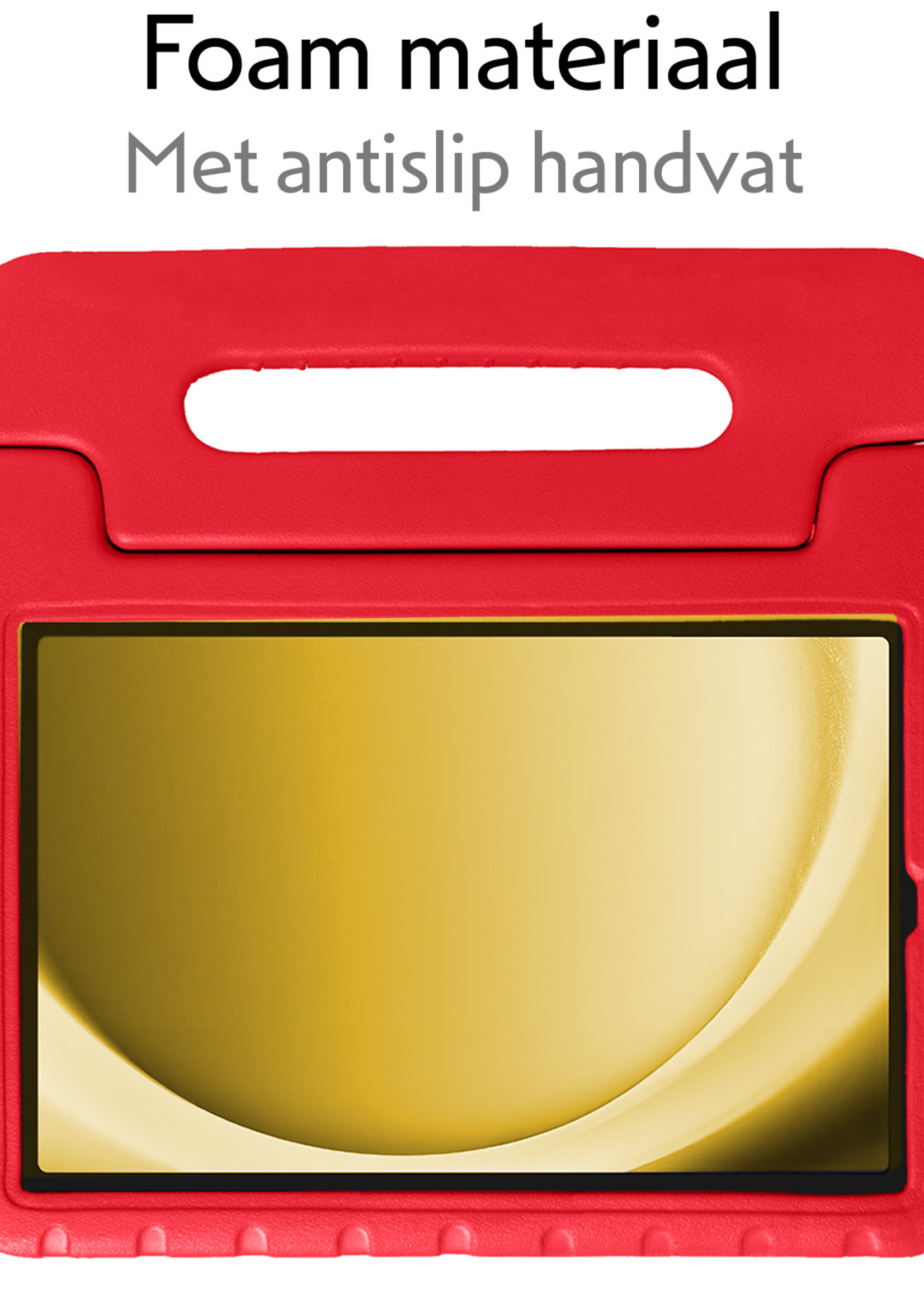 LUQ Hoes Geschikt voor Samsung Galaxy Tab A9 Plus Hoes Kinder Hoesje Kids Case Kinderhoes Shockproof Met Screenprotector - Hoesje Geschikt voor Samsung Tab A9 Plus Hoesje Kidscase - Rood