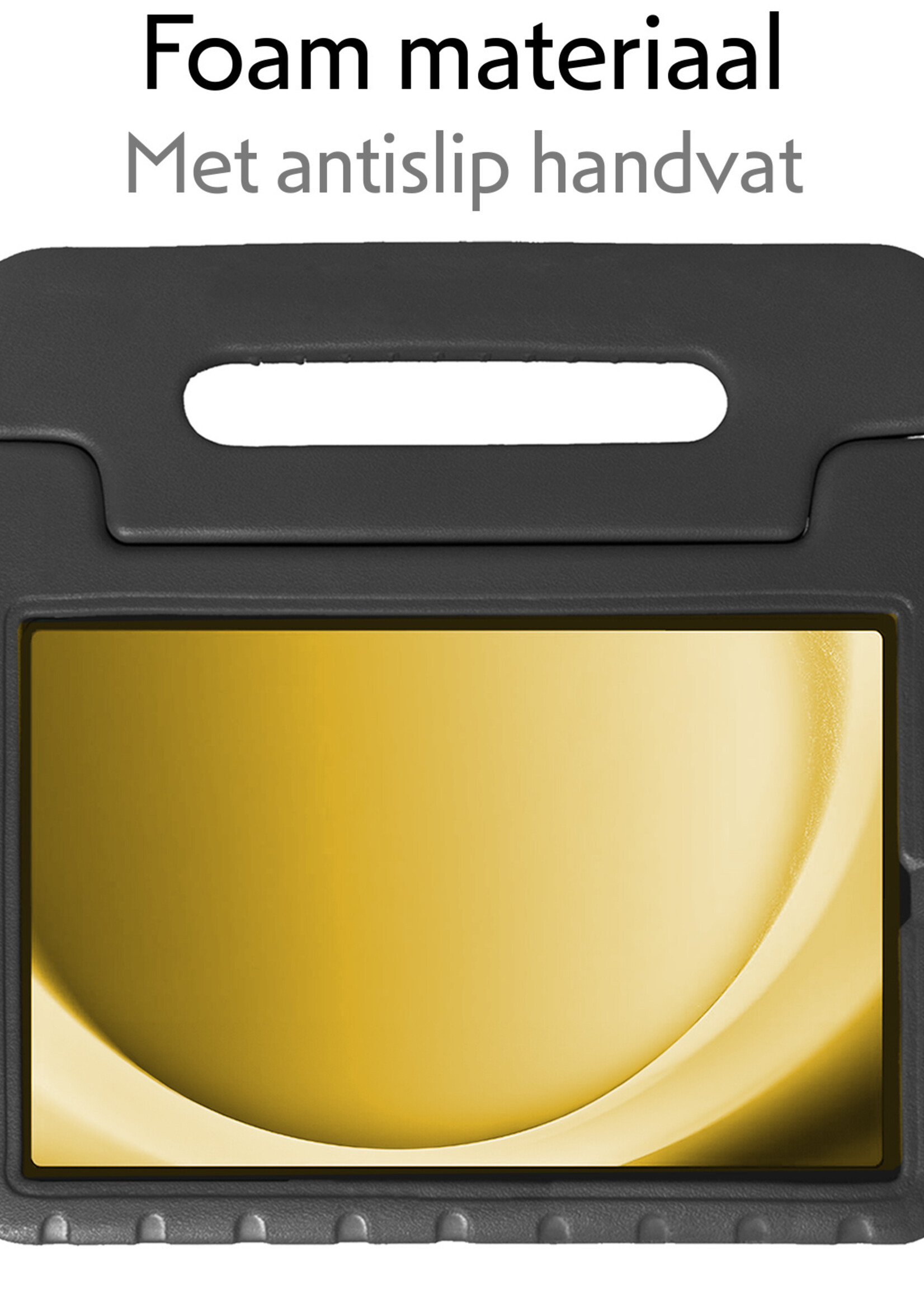 LUQ Hoes Geschikt voor Samsung Galaxy Tab A9 Plus Hoes Kinder Hoesje Kids Case Kinderhoes Shockproof Met Screenprotector - Hoesje Geschikt voor Samsung Tab A9 Plus Hoesje Kidscase - Zwart