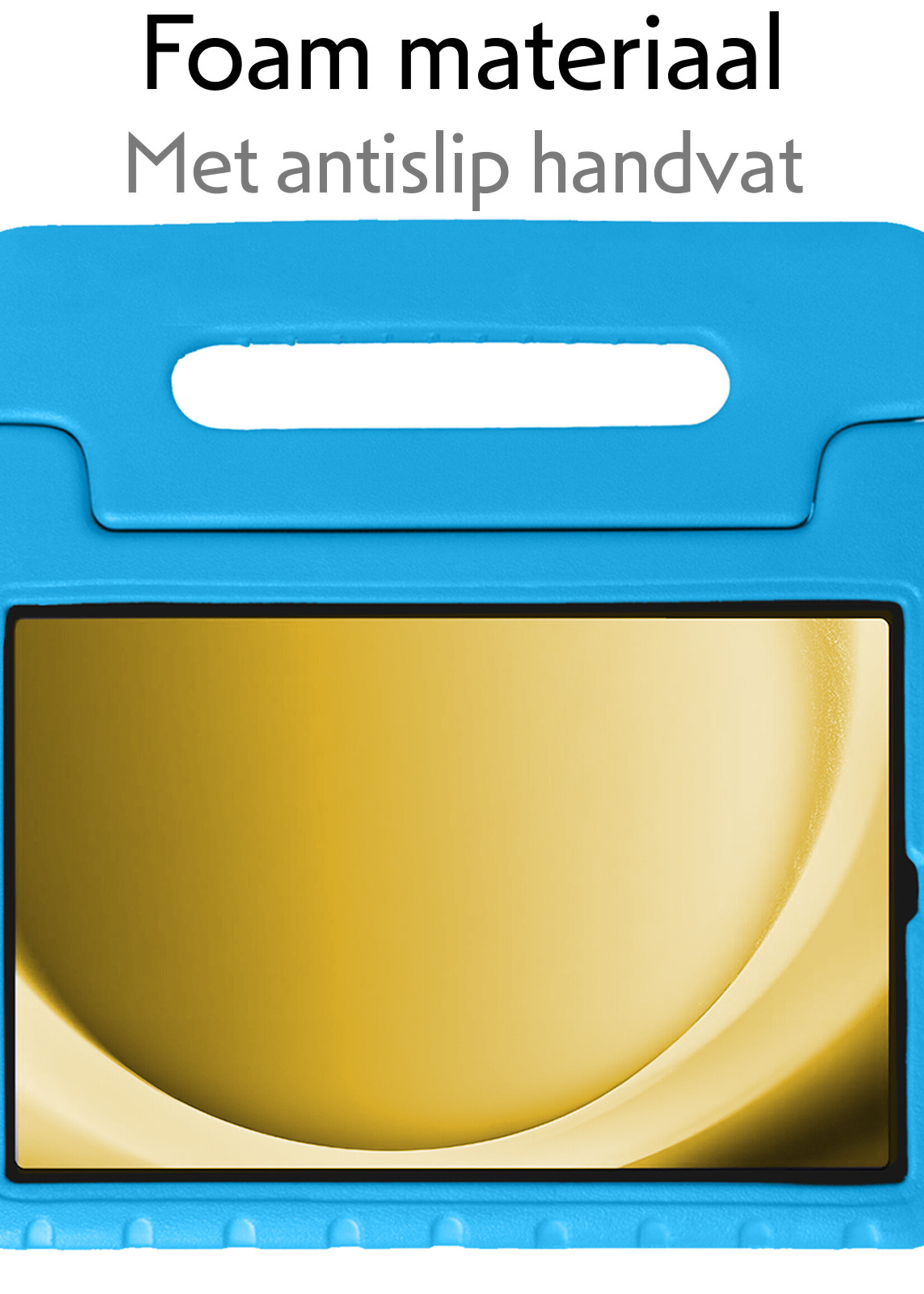 LUQ Hoes Geschikt voor Samsung Galaxy Tab A9 Plus Hoes Kinder Hoesje Kids Case Kinderhoes Shockproof Met 2x Screenprotector - Hoesje Geschikt voor Samsung Tab A9 Plus Hoesje Kidscase - Blauw