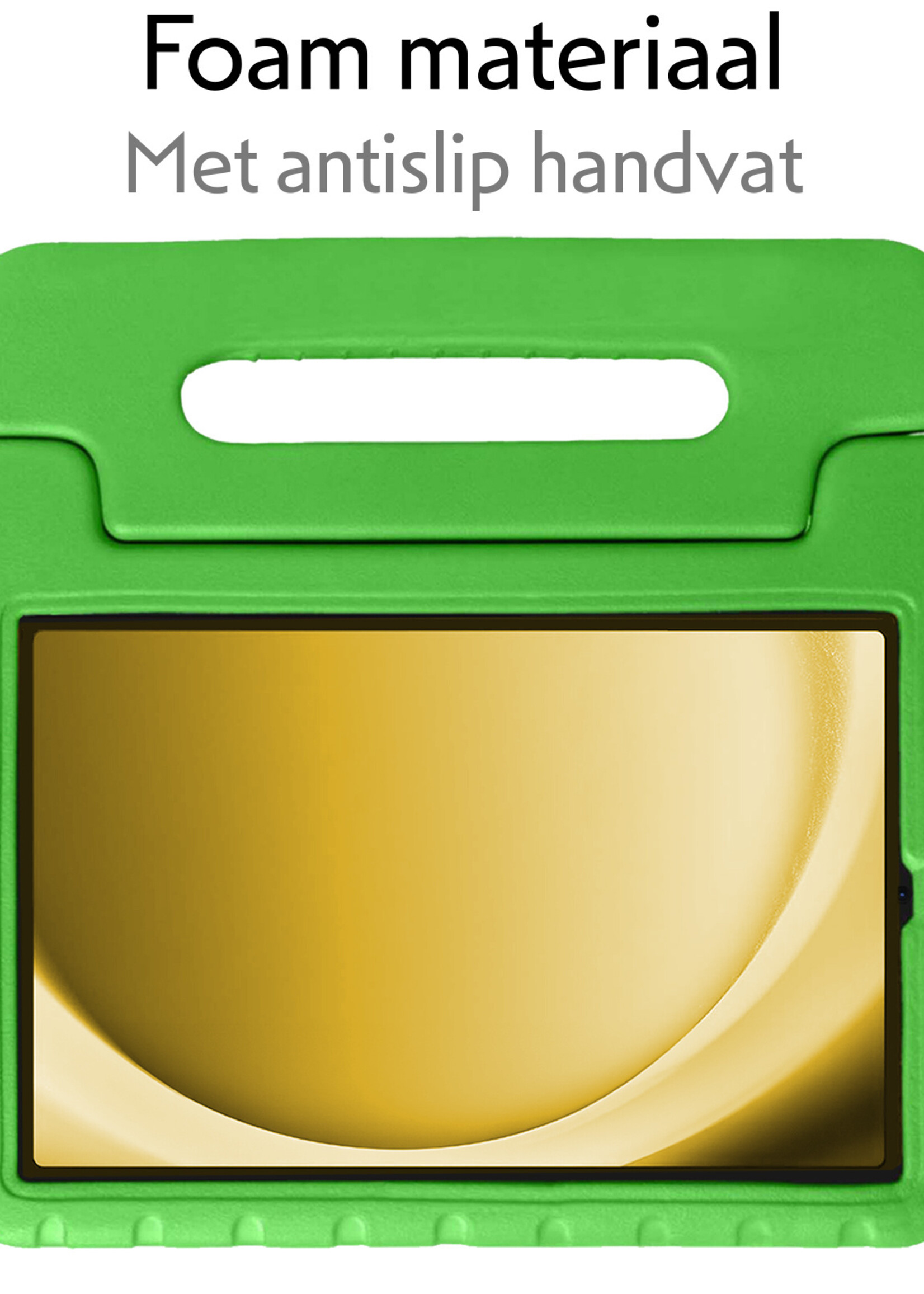 LUQ Hoes Geschikt voor Samsung Galaxy Tab A9 Plus Hoes Kinder Hoesje Kids Case Kinderhoes Shockproof Met 2x Screenprotector - Hoesje Geschikt voor Samsung Tab A9 Plus Hoesje Kidscase - Groen