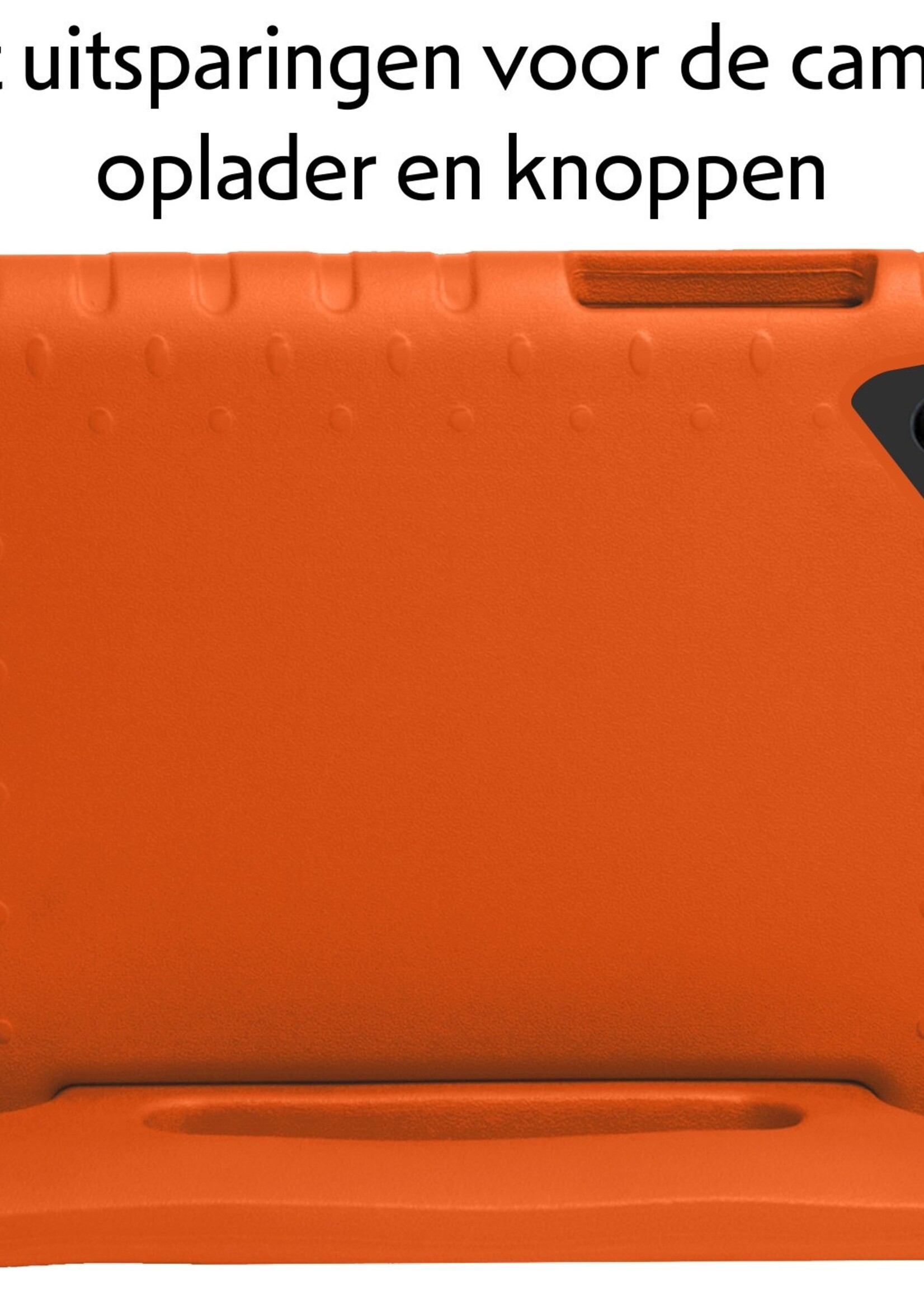 LUQ Hoes Geschikt voor Samsung Galaxy Tab A9 Plus Hoes Kinder Hoesje Kids Case Kinderhoes Shockproof Met 2x Screenprotector - Hoesje Geschikt voor Samsung Tab A9 Plus Hoesje Kidscase - Oranje