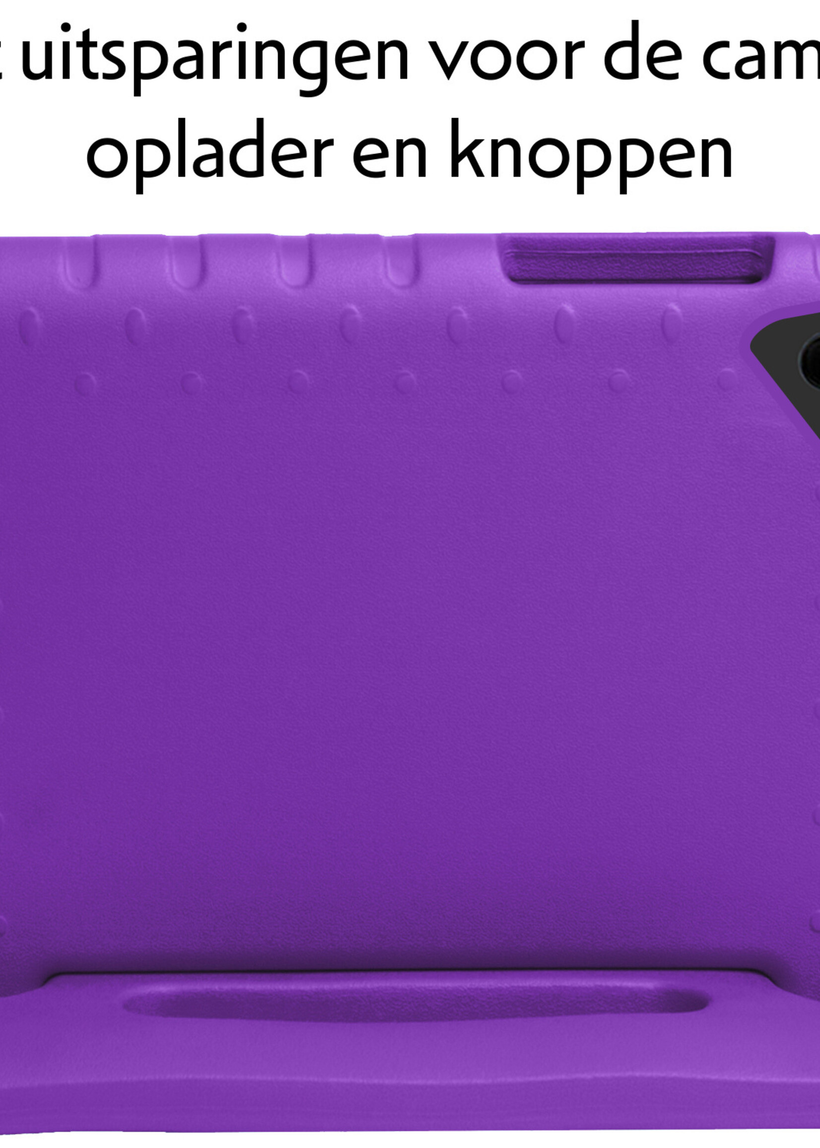 LUQ Hoes Geschikt voor Samsung Galaxy Tab A9 Plus Hoes Kinder Hoesje Kids Case Kinderhoes Shockproof Met 2x Screenprotector - Hoesje Geschikt voor Samsung Tab A9 Plus Hoesje Kidscase - Paars