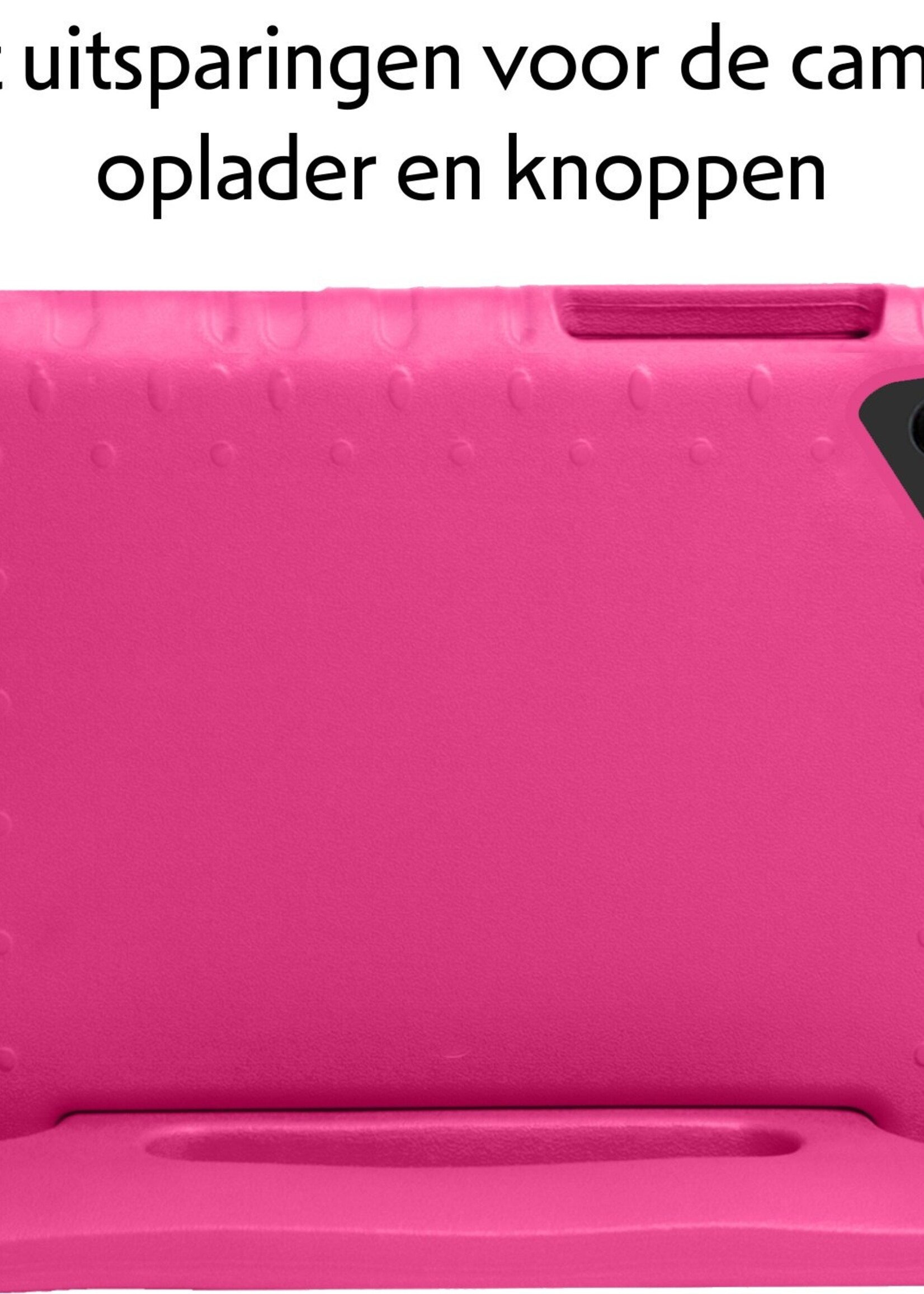 LUQ Hoes Geschikt voor Samsung Galaxy Tab A9 Plus Hoes Kinder Hoesje Kids Case Kinderhoes Shockproof Met 2x Screenprotector - Hoesje Geschikt voor Samsung Tab A9 Plus Hoesje Kidscase - Roze