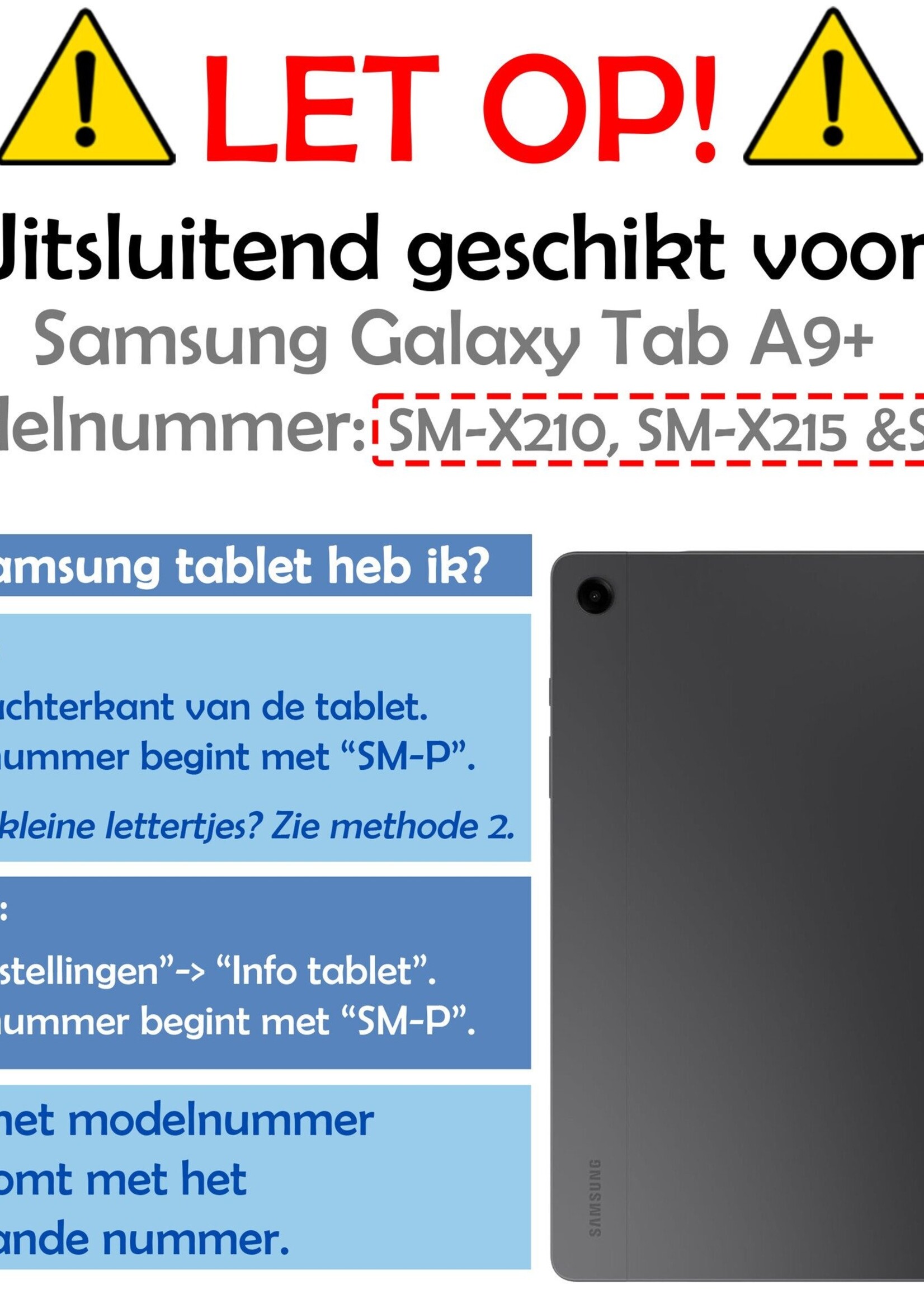 LUQ Hoes Geschikt voor Samsung Galaxy Tab A9 Plus Hoes Kinder Hoesje Kids Case Kinderhoes Shockproof Met 2x Screenprotector - Hoesje Geschikt voor Samsung Tab A9 Plus Hoesje Kidscase - Zwart