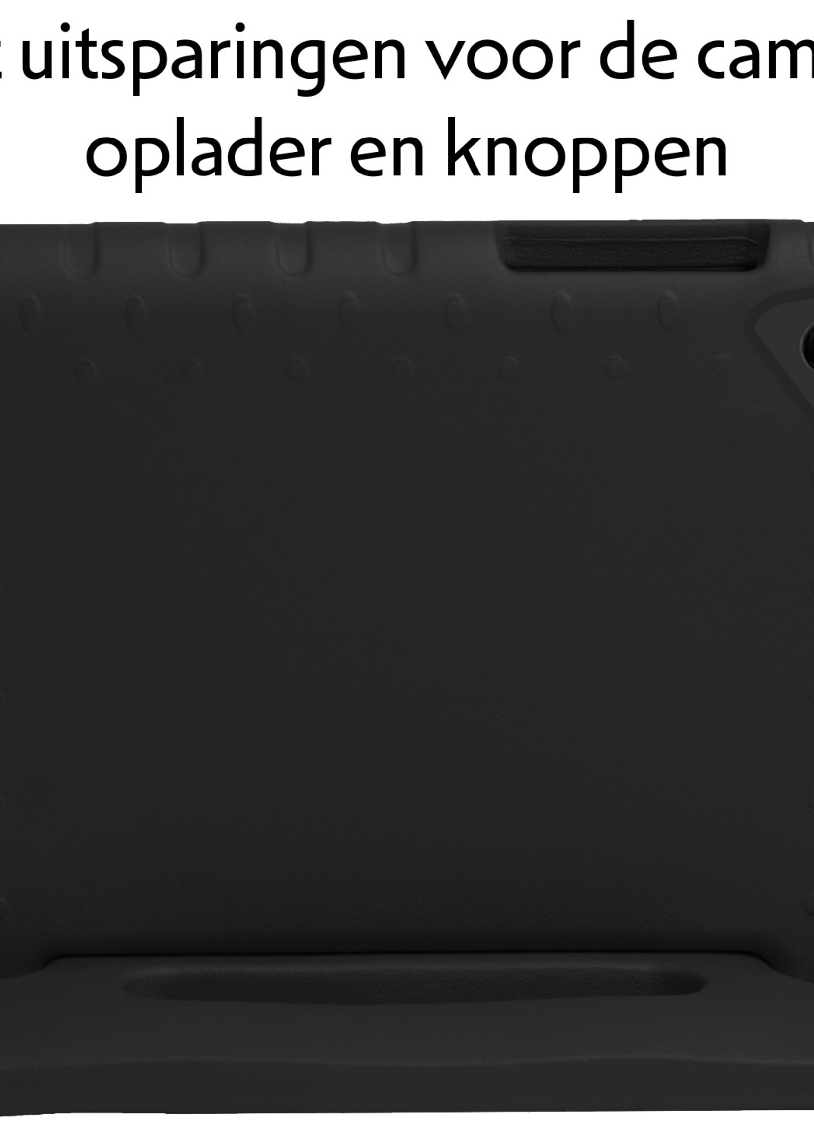 LUQ Hoes Geschikt voor Samsung Galaxy Tab A9 Plus Hoes Kinder Hoesje Kids Case Kinderhoes Shockproof Met 2x Screenprotector - Hoesje Geschikt voor Samsung Tab A9 Plus Hoesje Kidscase - Zwart