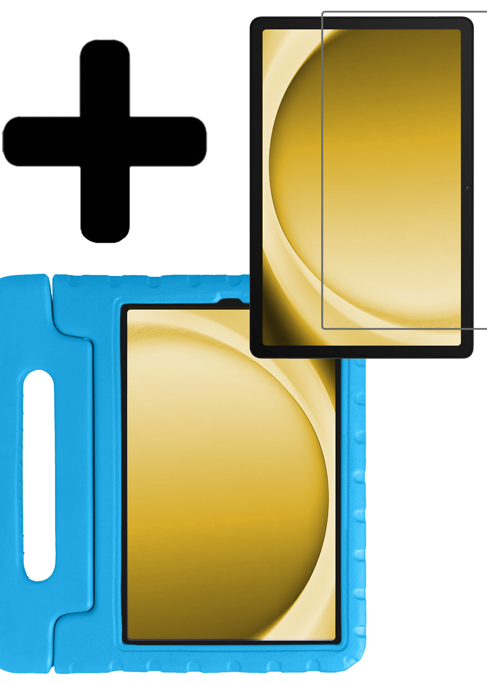 LUQ Hoes Geschikt voor Samsung Galaxy Tab A9 Plus Hoes Kinder Hoesje Kids Case Kinderhoes Shockproof Met Screenprotector - Hoesje Geschikt voor Samsung Tab A9 Plus Hoesje Kidscase - Blauw