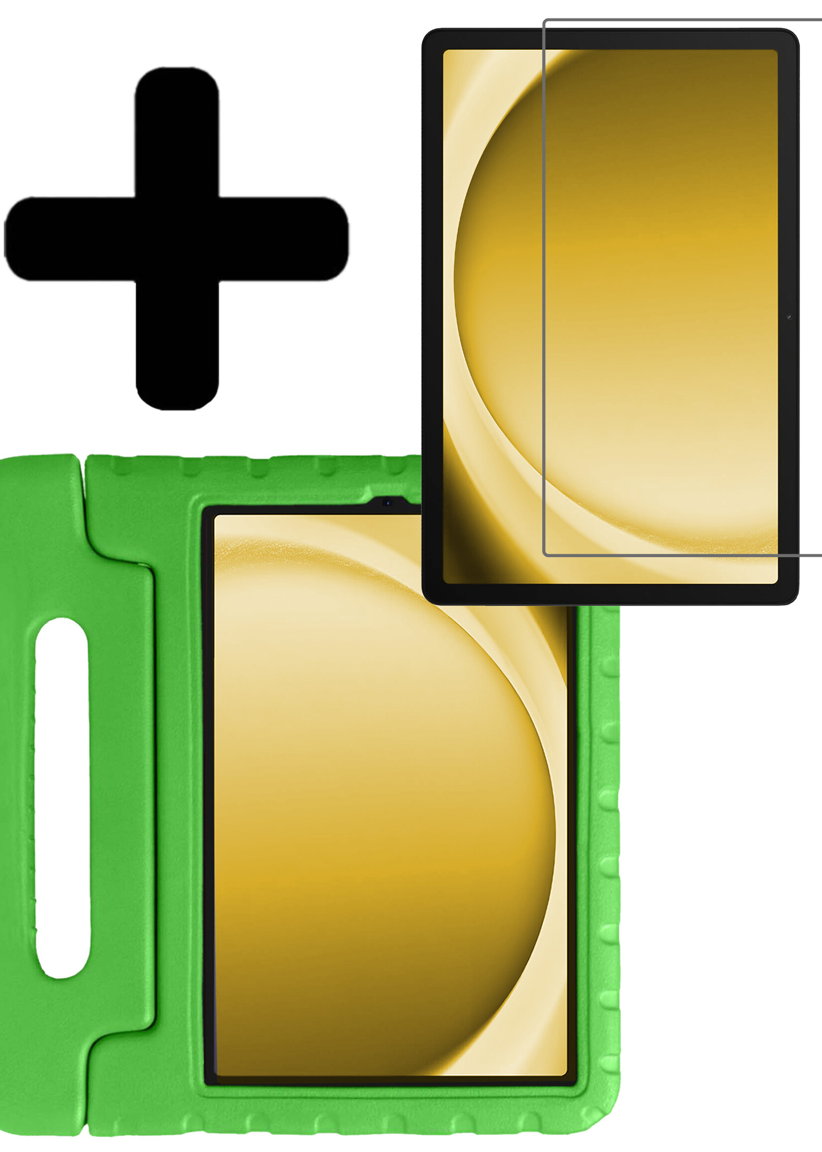 LUQ Hoes Geschikt voor Samsung Galaxy Tab A9 Plus Hoes Kinder Hoesje Kids Case Kinderhoes Shockproof Met Screenprotector - Hoesje Geschikt voor Samsung Tab A9 Plus Hoesje Kidscase - Groen