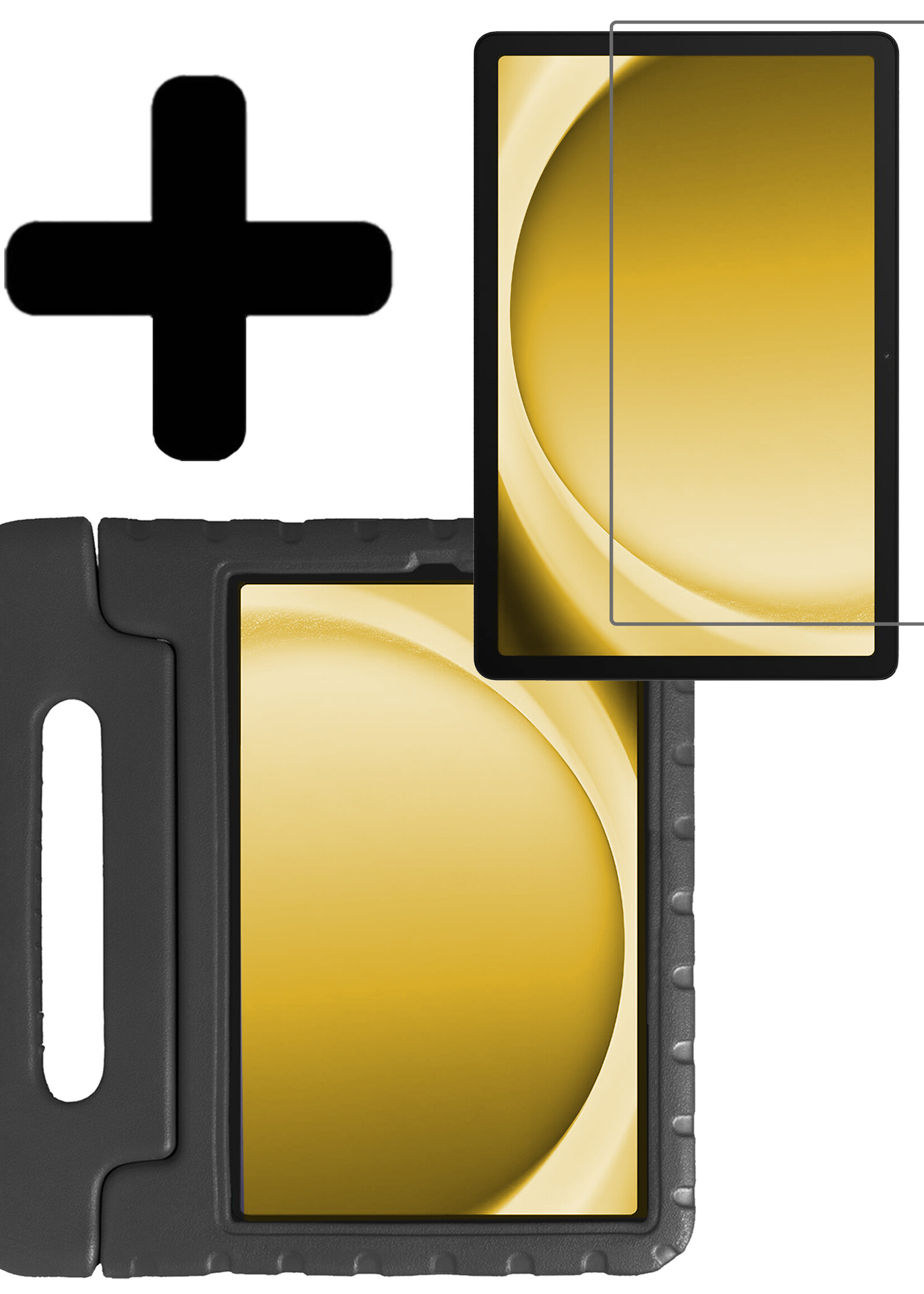 LUQ Hoes Geschikt voor Samsung Galaxy Tab A9 Plus Hoes Kinder Hoesje Kids Case Kinderhoes Shockproof Met Screenprotector - Hoesje Geschikt voor Samsung Tab A9 Plus Hoesje Kidscase - Zwart