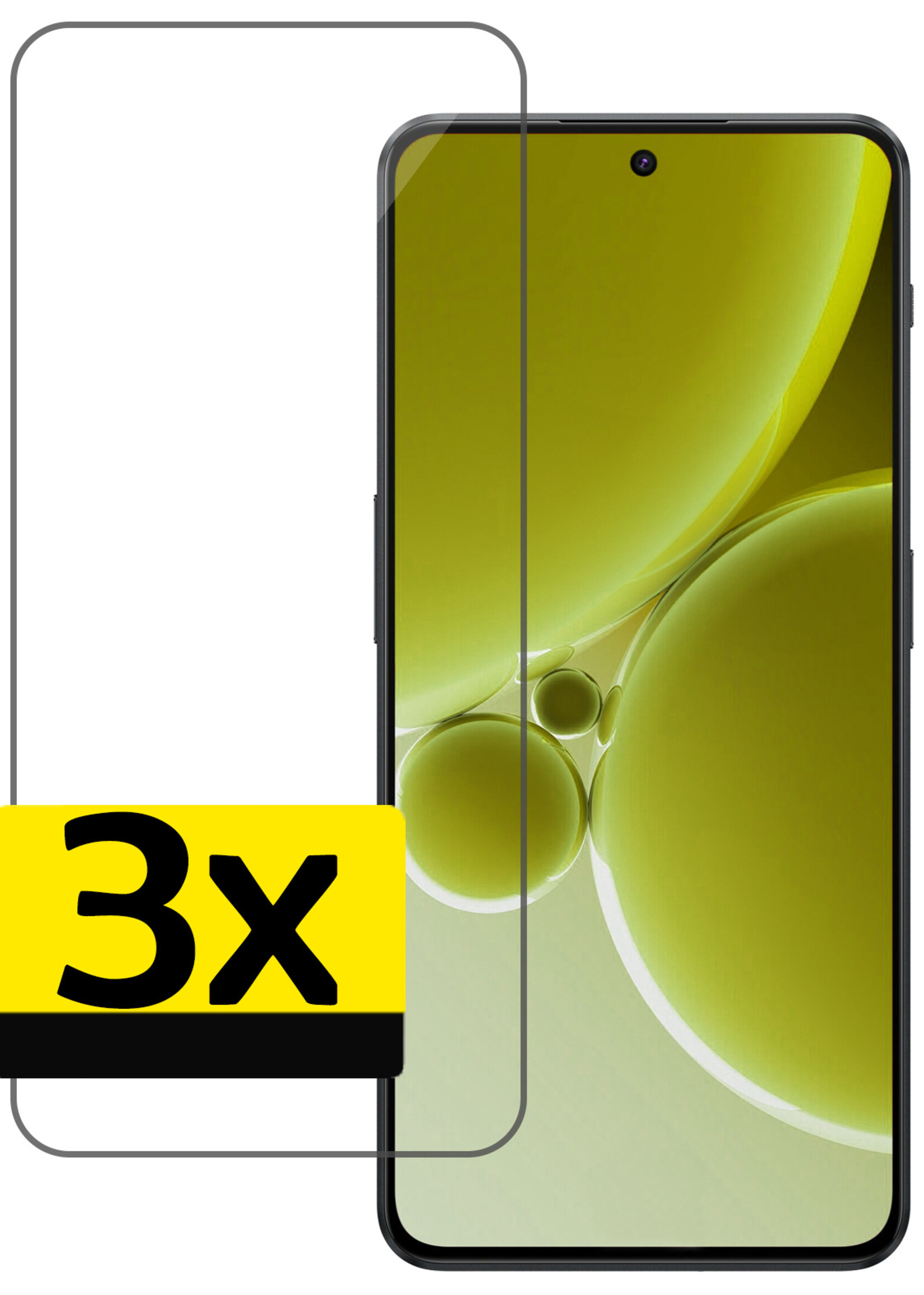 LUQ Screenprotector Geschikt voor OnePlus Nord 3 Screenprotector Beschermglas Gehard Glas - Screenprotector Geschikt voor OnePlus Nord 3 Screenprotector Glas - 3 Stuks