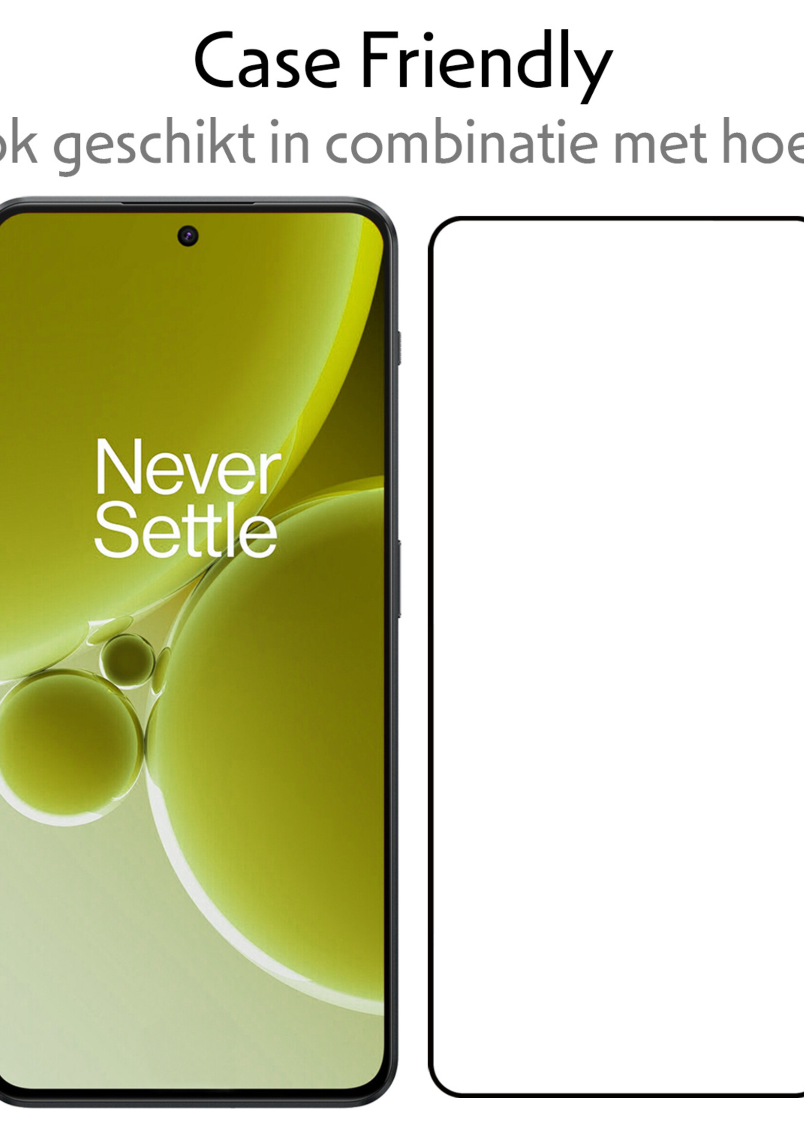 LUQ Screenprotector Geschikt voor OnePlus Nord 3 Screenprotector Glas Full Cover - Screenprotector Geschikt voor OnePlus Nord 3 Screenprotector Full Cover