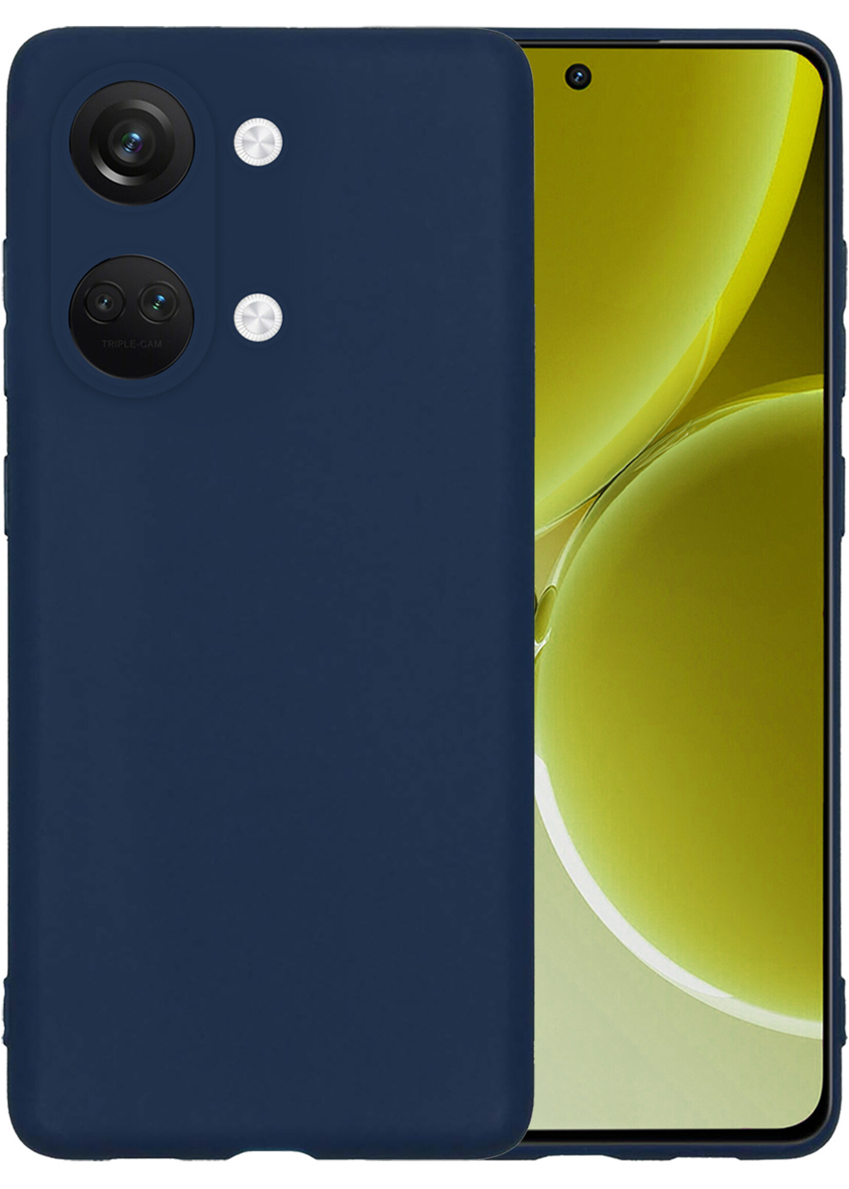 LUQ Hoesje Geschikt voor OnePlus Nord 3 Hoesje Siliconen Case - Hoes Geschikt voor OnePlus Nord 3 Hoes Siliconen - Donkerblauw