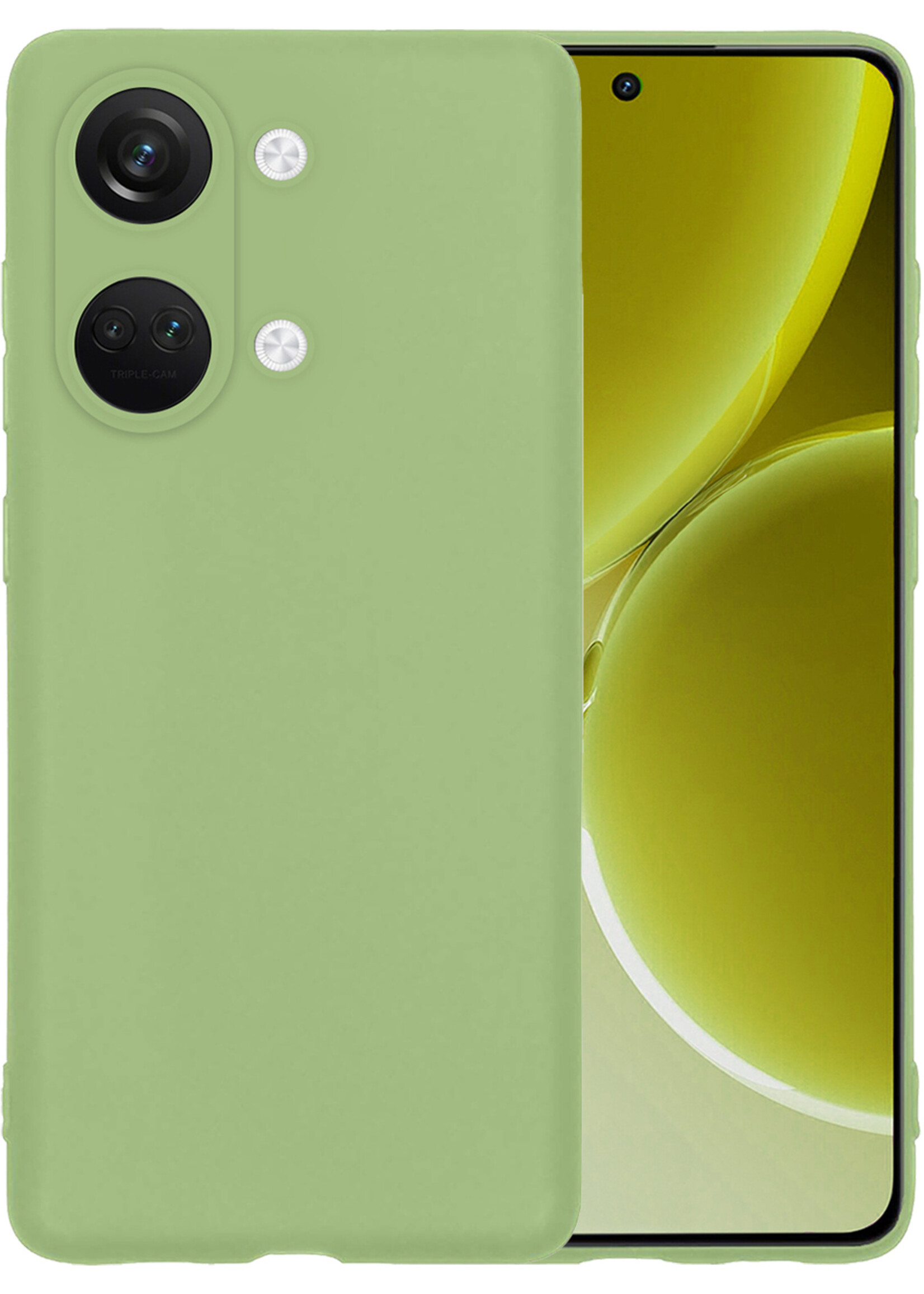 LUQ Hoesje Geschikt voor OnePlus Nord 3 Hoesje Siliconen Case - Hoes Geschikt voor OnePlus Nord 3 Hoes Siliconen - Groen