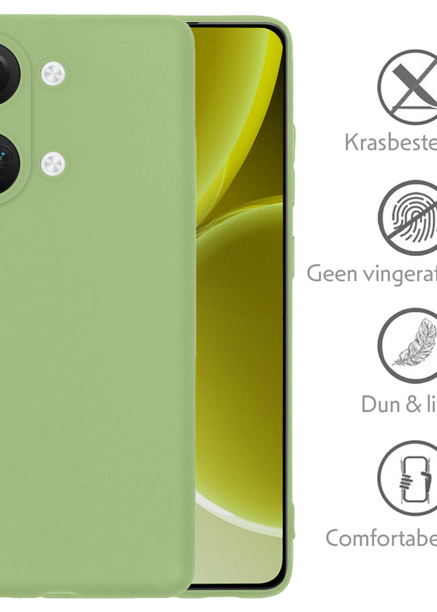 LUQ Hoesje Geschikt voor OnePlus Nord 3 Hoesje Siliconen Case - Hoes Geschikt voor OnePlus Nord 3 Hoes Siliconen - Groen