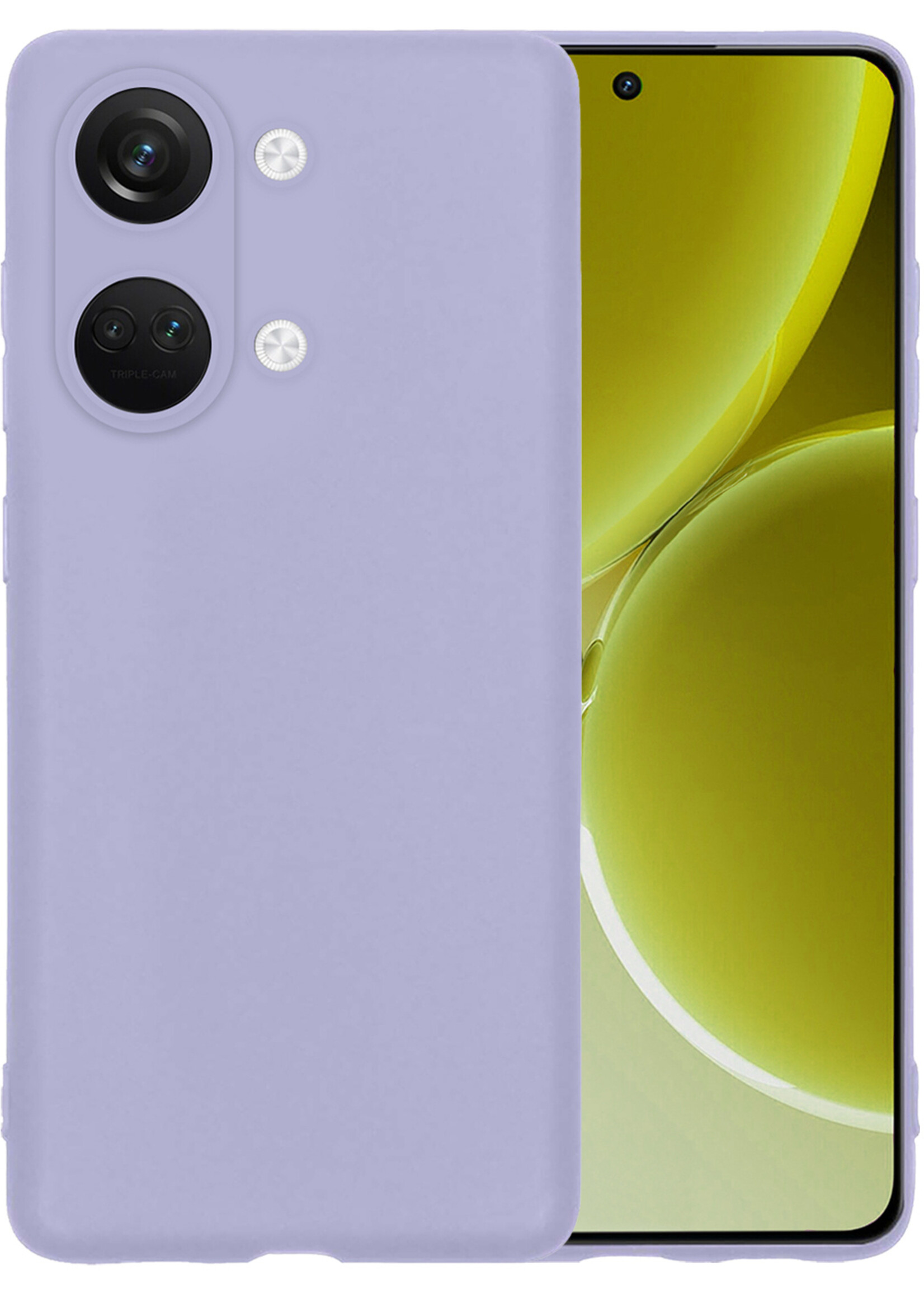 LUQ Hoesje Geschikt voor OnePlus Nord 3 Hoesje Siliconen Case - Hoes Geschikt voor OnePlus Nord 3 Hoes Siliconen - Lila