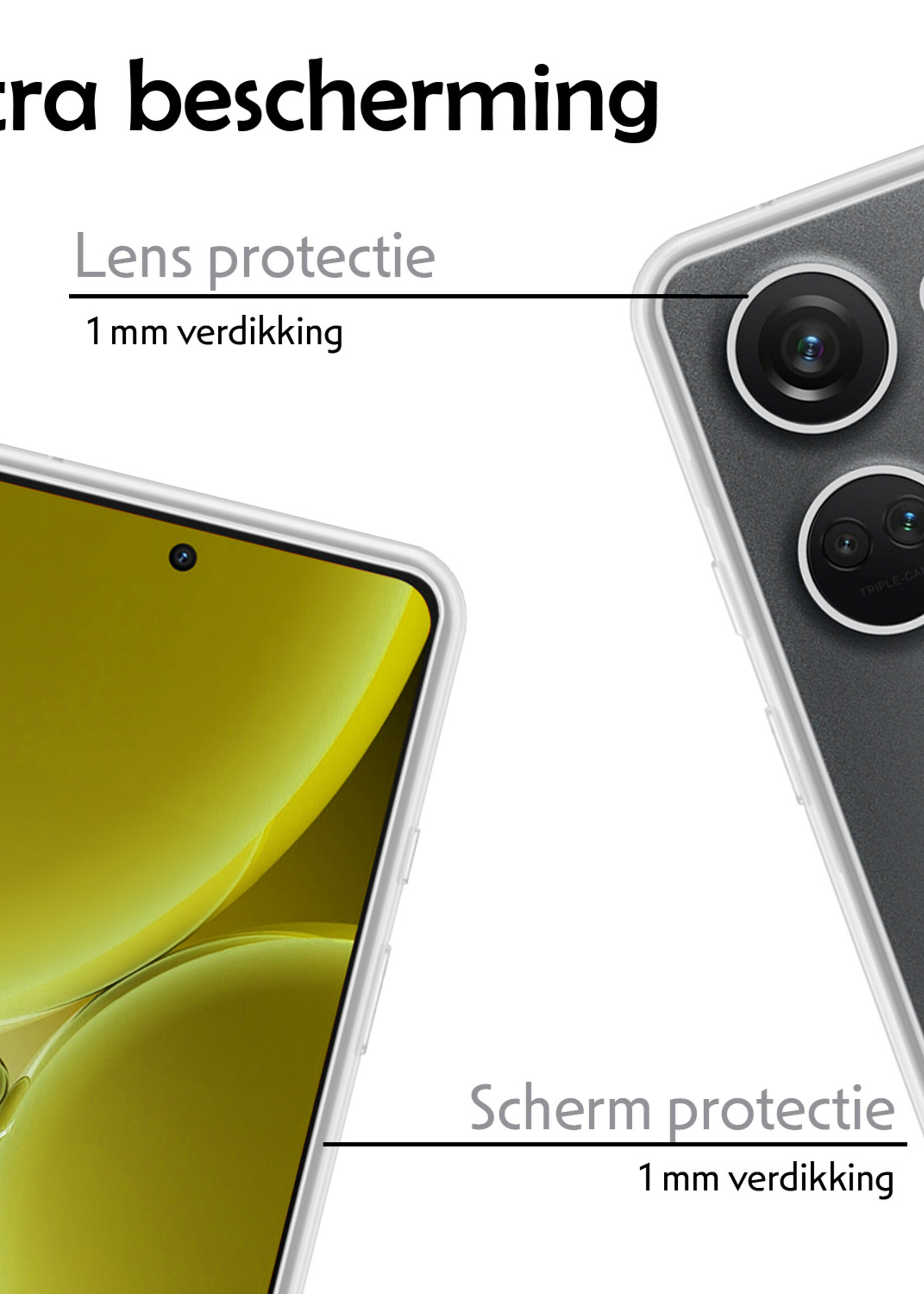 LUQ Hoesje Geschikt voor OnePlus Nord 3 Hoesje Siliconen Case - Hoes Geschikt voor OnePlus Nord 3 Hoes Siliconen - Transparant