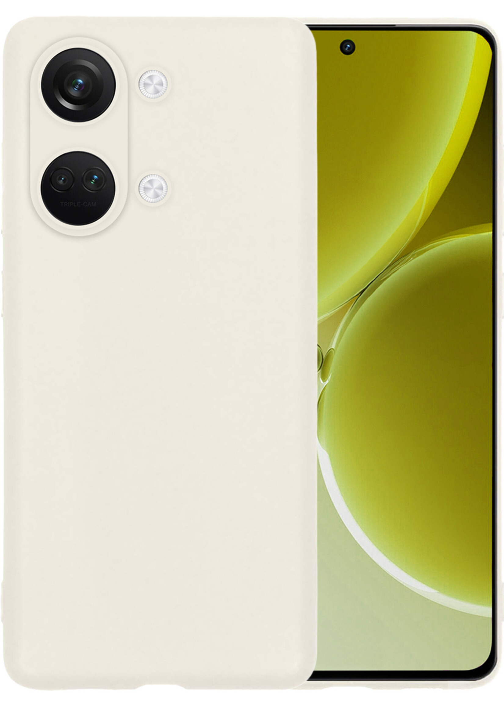 LUQ Hoesje Geschikt voor OnePlus Nord 3 Hoesje Siliconen Case - Hoes Geschikt voor OnePlus Nord 3 Hoes Siliconen - Wit