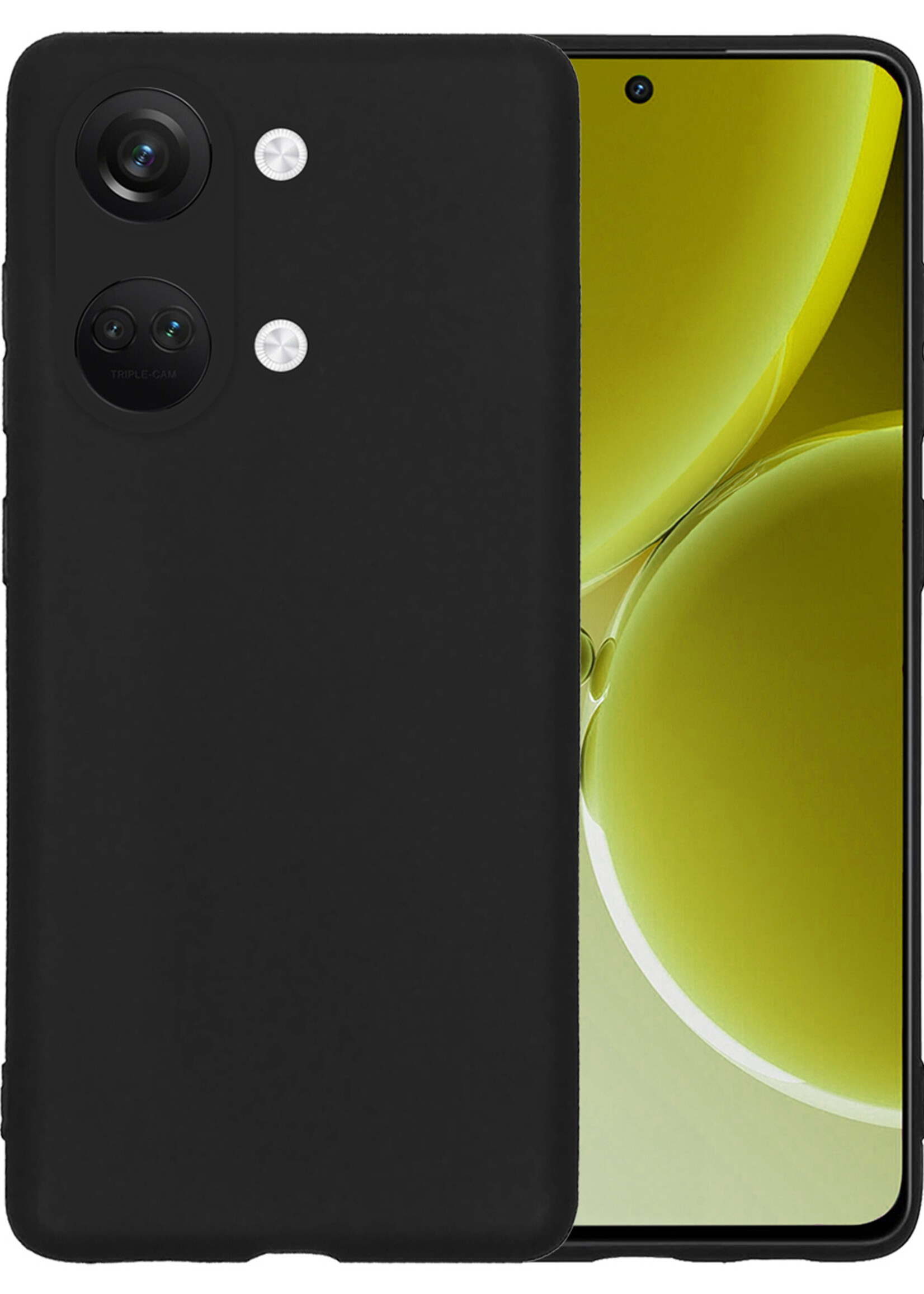 LUQ Hoesje Geschikt voor OnePlus Nord 3 Hoesje Siliconen Case - Hoes Geschikt voor OnePlus Nord 3 Hoes Siliconen - Zwart