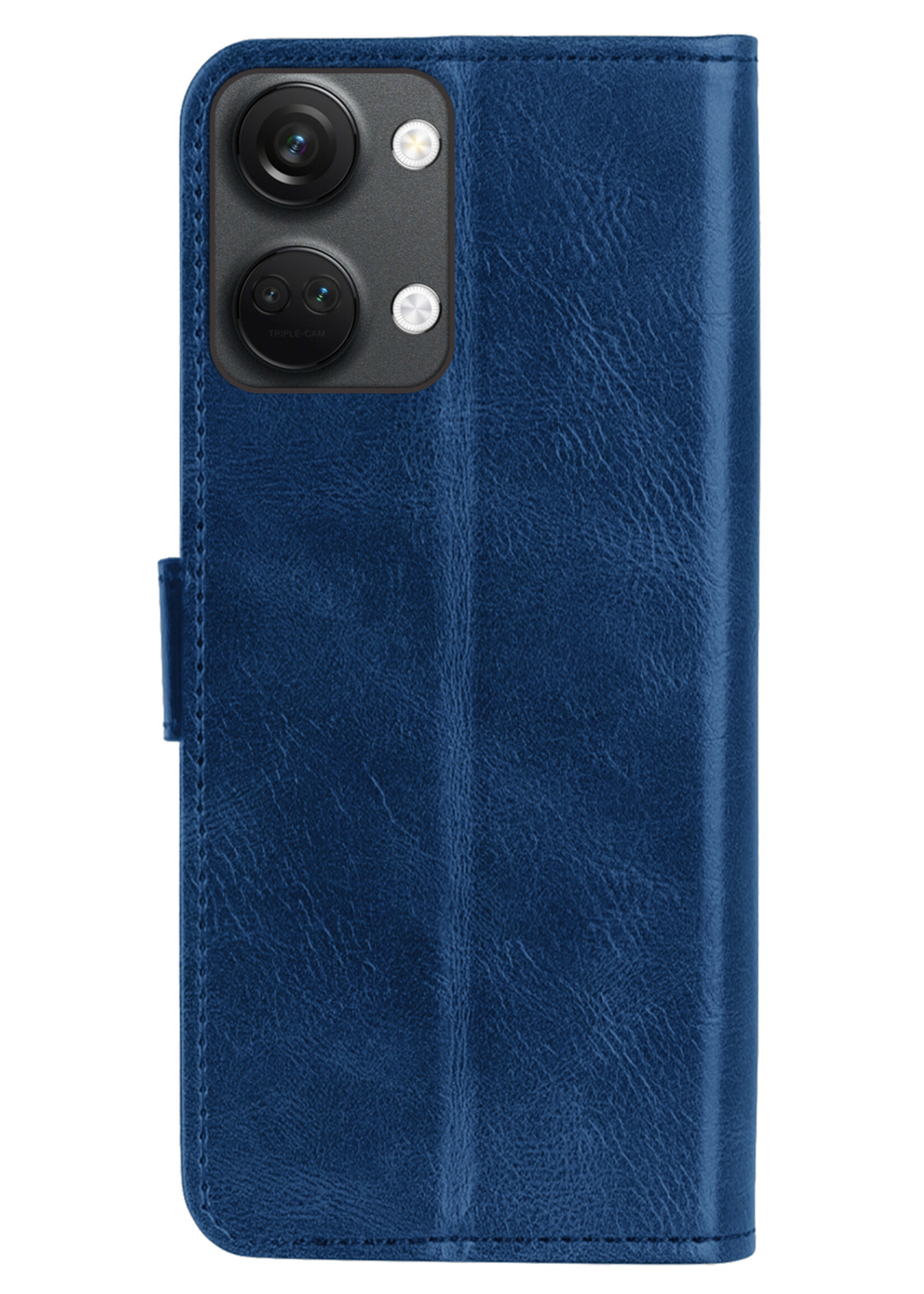 LUQ Hoesje Geschikt voor OnePlus Nord 3 Hoesje Book Case Hoes Wallet Cover - Hoes Geschikt voor OnePlus Nord 3 Hoesje Bookcase Hoes - Donkerblauw