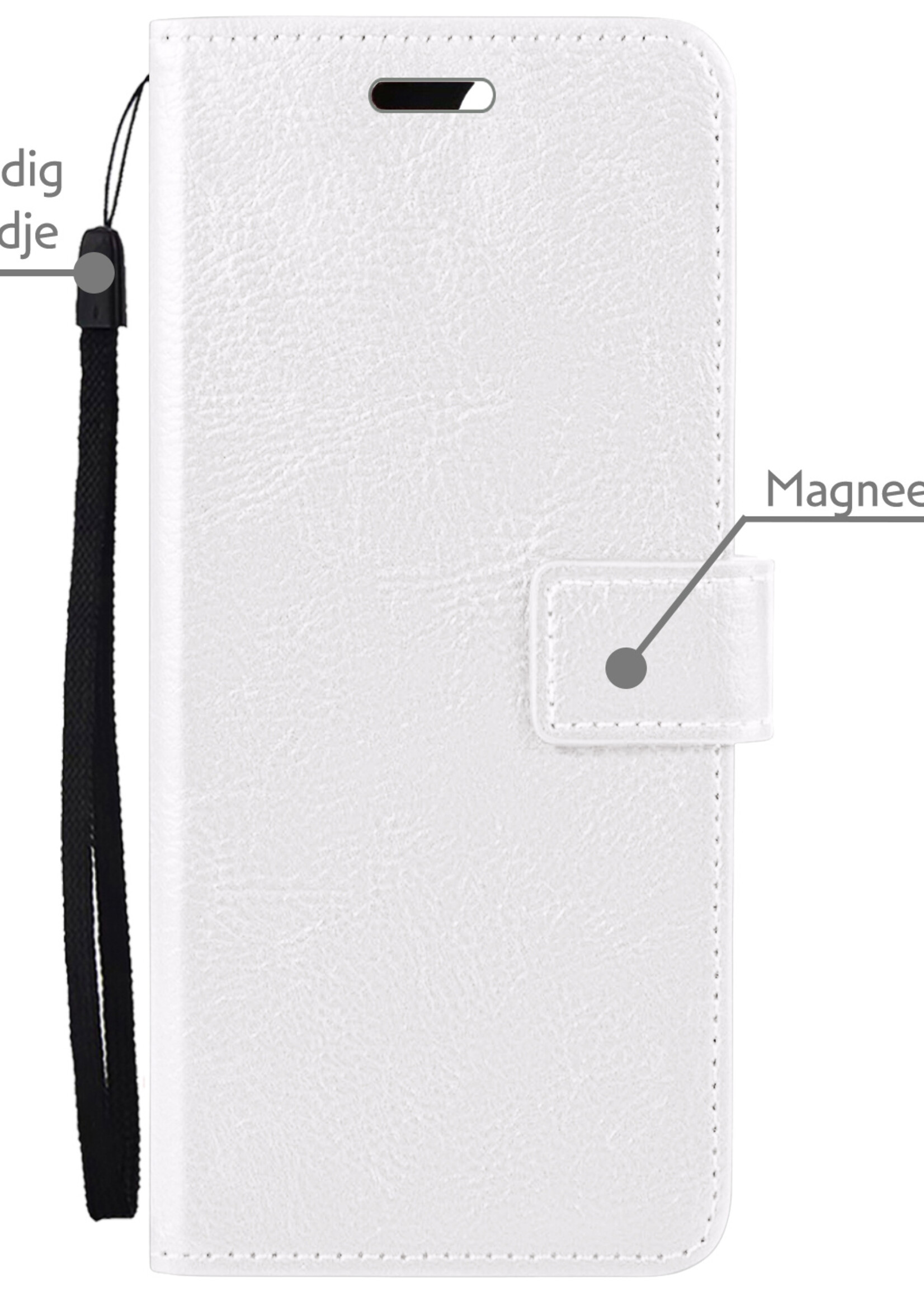 LUQ Hoesje Geschikt voor OnePlus Nord 3 Hoesje Book Case Hoes Wallet Cover - Hoes Geschikt voor OnePlus Nord 3 Hoesje Bookcase Hoes - Wit