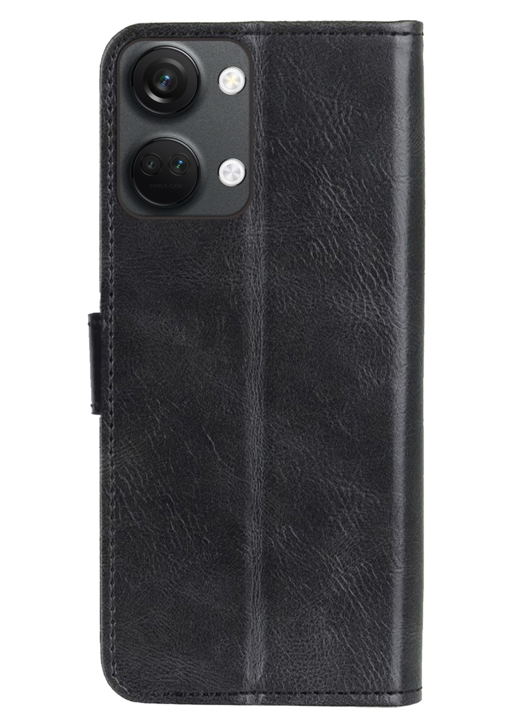 LUQ Hoesje Geschikt voor OnePlus Nord 3 Hoesje Book Case Hoes Wallet Cover - Hoes Geschikt voor OnePlus Nord 3 Hoesje Bookcase Hoes - Zwart