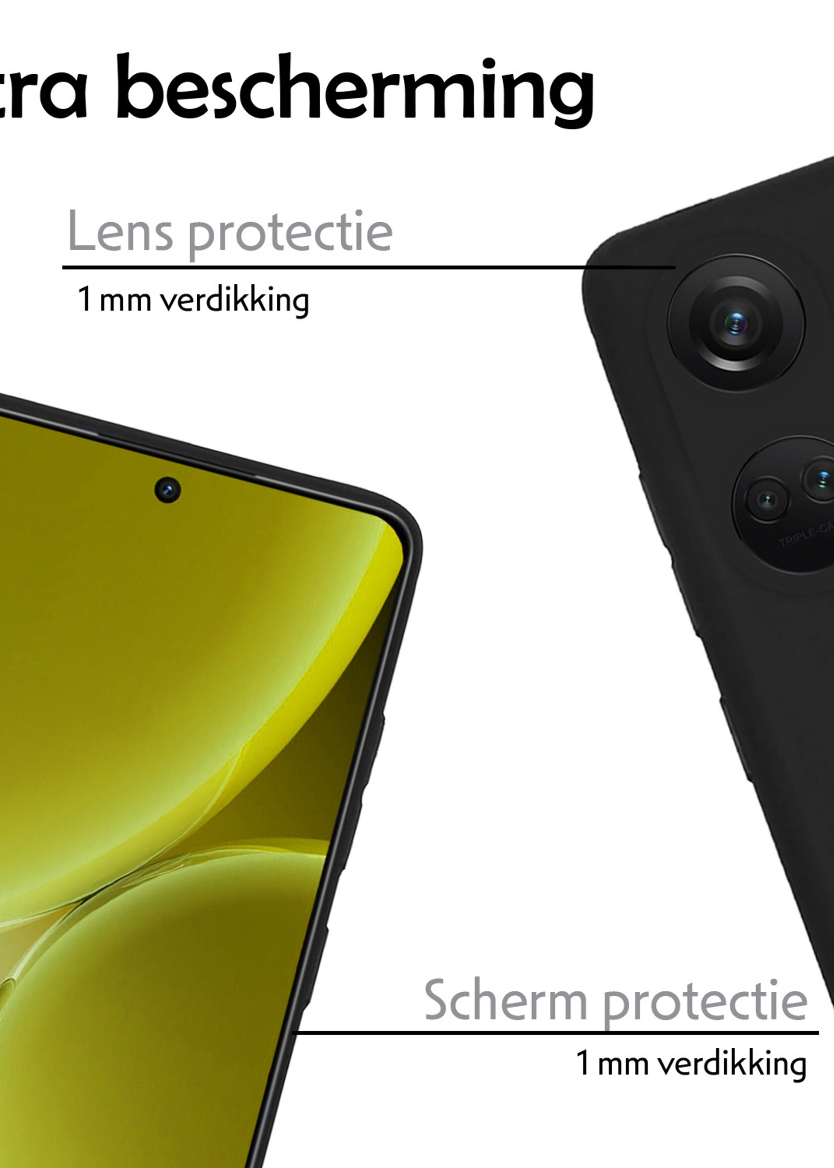 LUQ Hoesje Geschikt voor OnePlus Nord 3 Hoesje Siliconen Case - Hoes Geschikt voor OnePlus Nord 3 Hoes Siliconen - Zwart - 2 Stuks