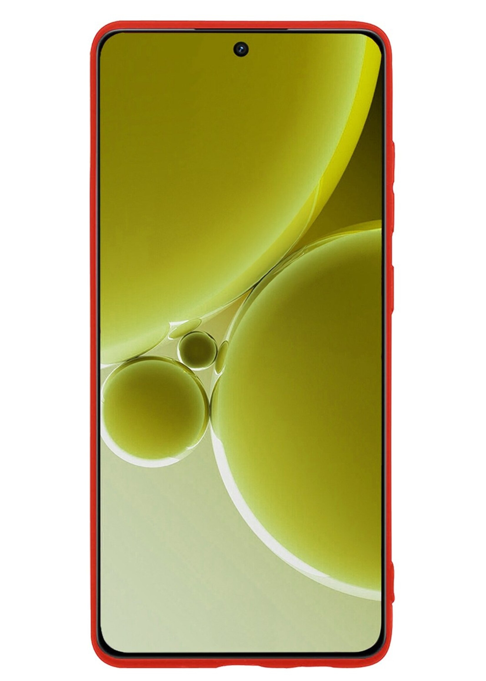 LUQ Hoesje Geschikt voor OnePlus Nord 3 Hoesje Siliconen Case Met Screenprotector - Hoes Geschikt voor OnePlus Nord 3 Hoes Siliconen - Rood