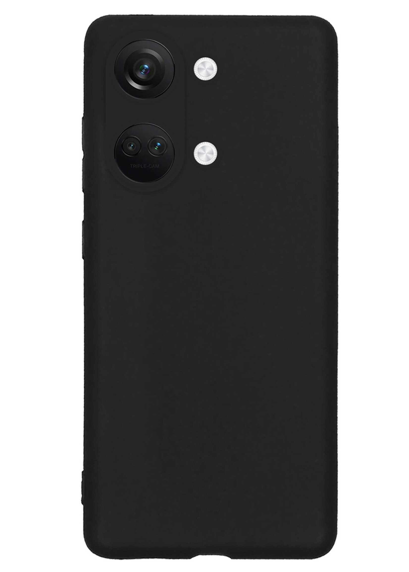 LUQ Hoesje Geschikt voor OnePlus Nord 3 Hoesje Siliconen Case Met Screenprotector - Hoes Geschikt voor OnePlus Nord 3 Hoes Siliconen - Zwart