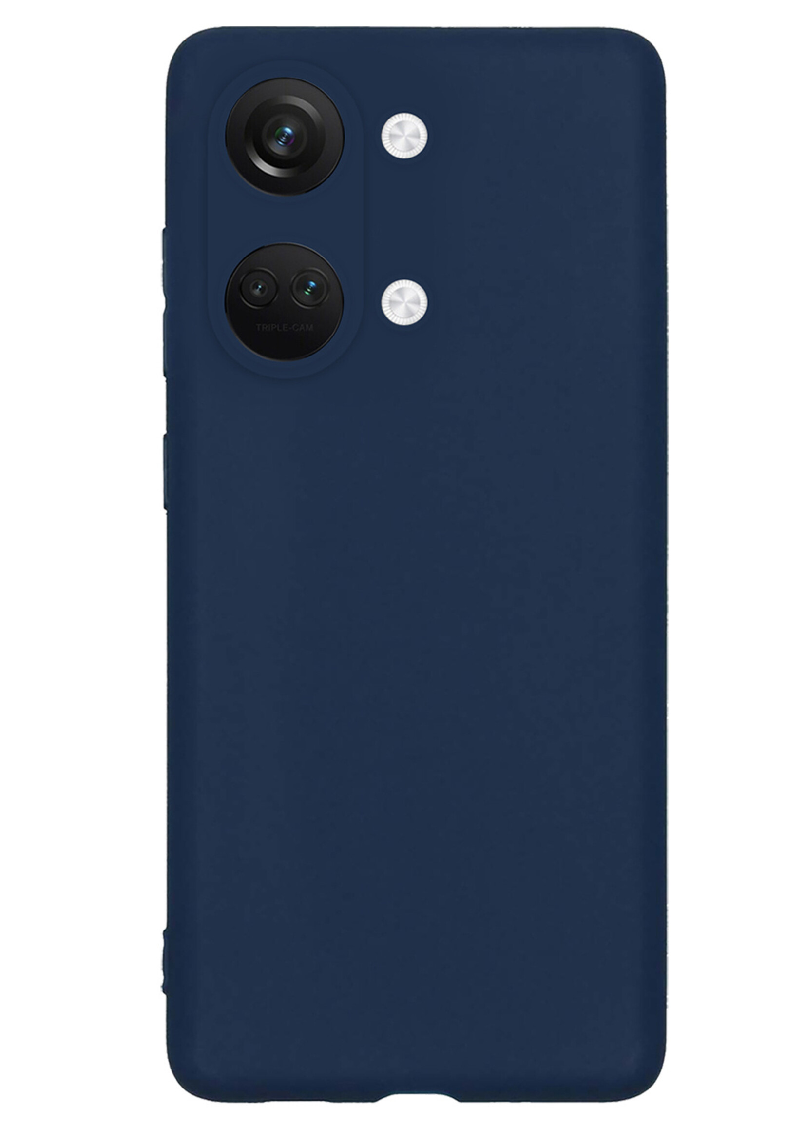LUQ Hoesje Geschikt voor OnePlus Nord 3 Hoesje Siliconen Case Met 2x Screenprotector - Hoes Geschikt voor OnePlus Nord 3 Hoes Siliconen - Donkerblauw