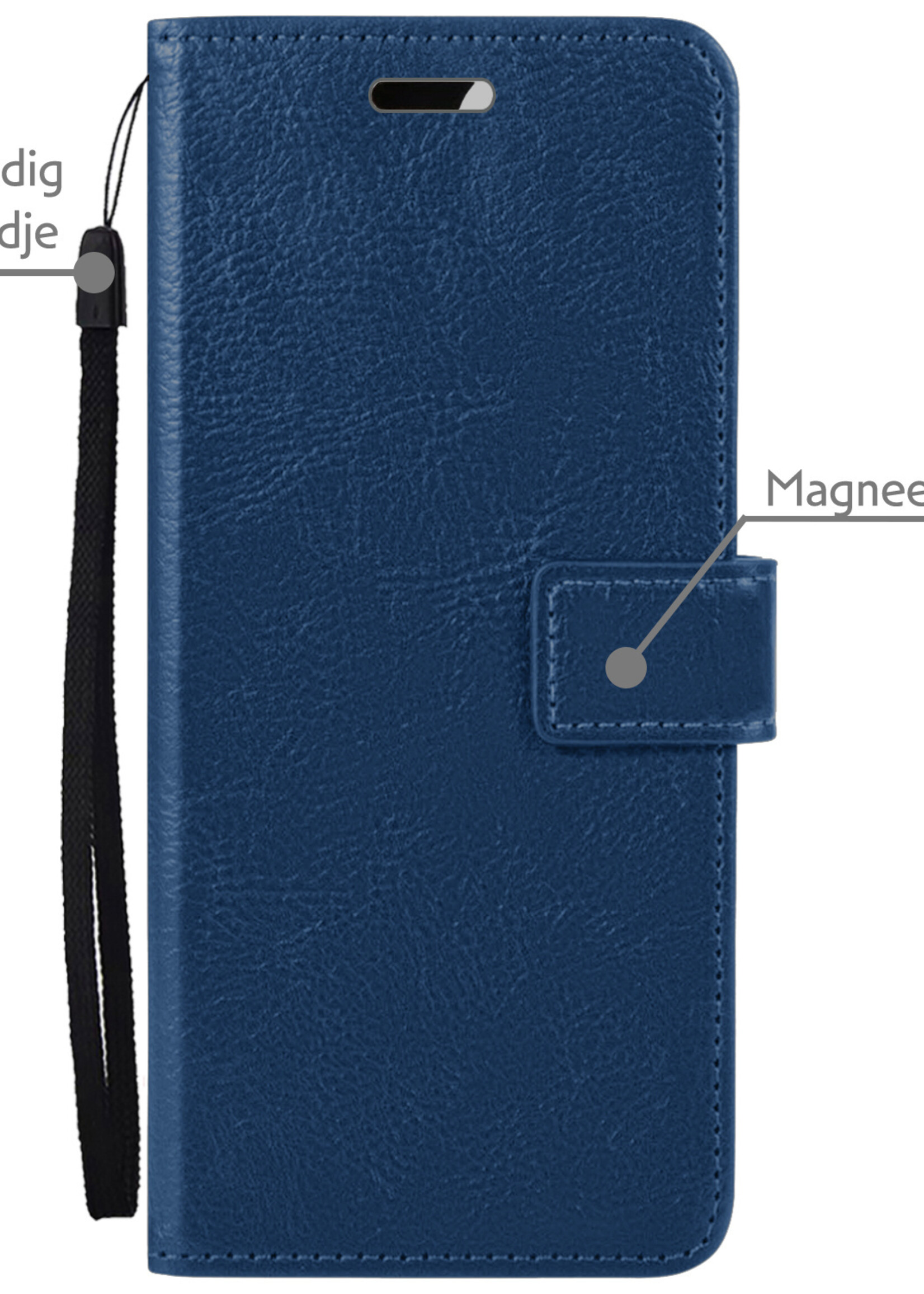 LUQ Hoesje Geschikt voor OnePlus Nord 3 Hoesje Book Case Hoes Wallet Cover Met Screenprotector - Hoes Geschikt voor OnePlus Nord 3 Hoesje Bookcase Hoes - Donkerblauw