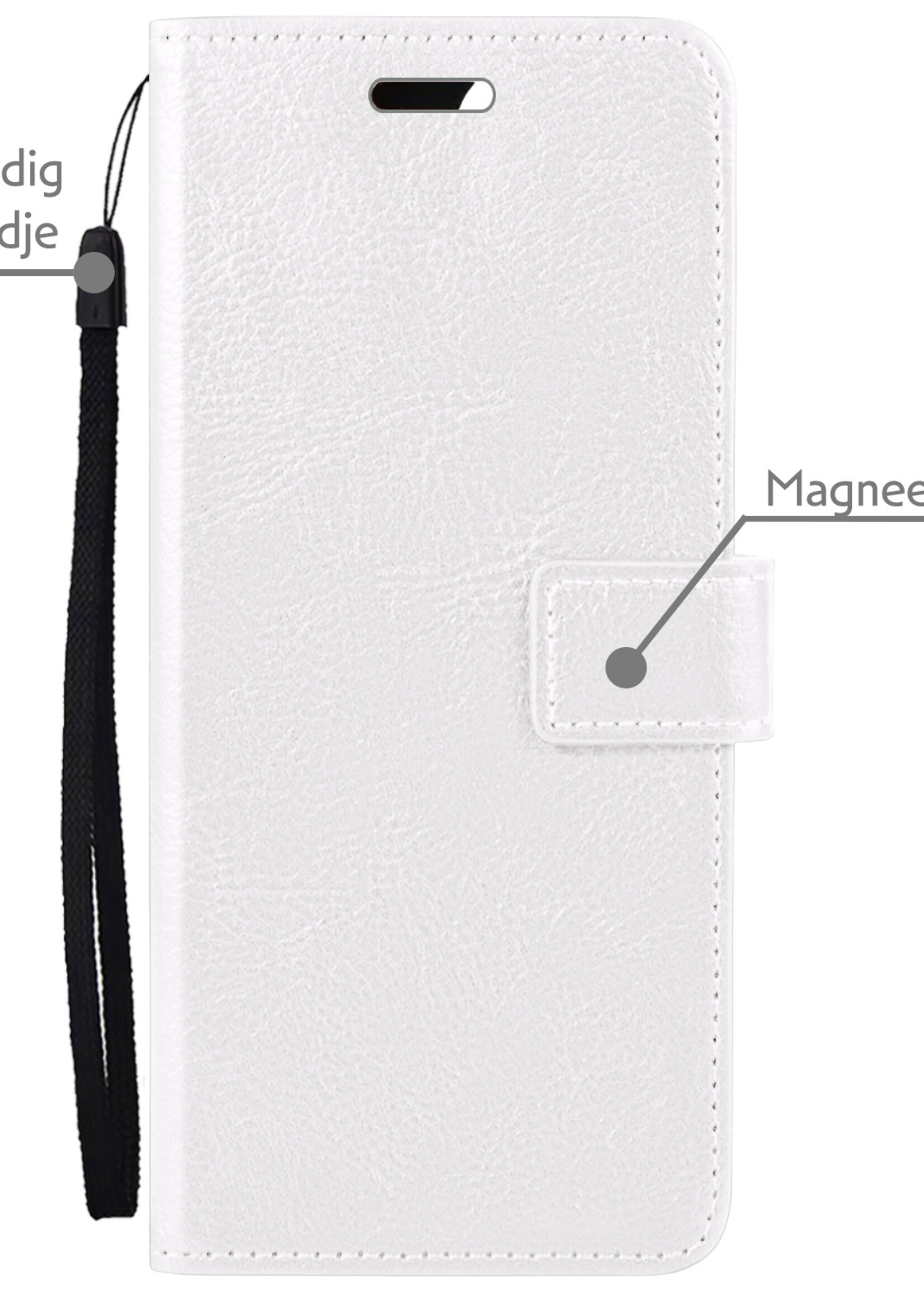 LUQ Hoesje Geschikt voor OnePlus Nord 3 Hoesje Book Case Hoes Wallet Cover Met Screenprotector - Hoes Geschikt voor OnePlus Nord 3 Hoesje Bookcase Hoes - Wit